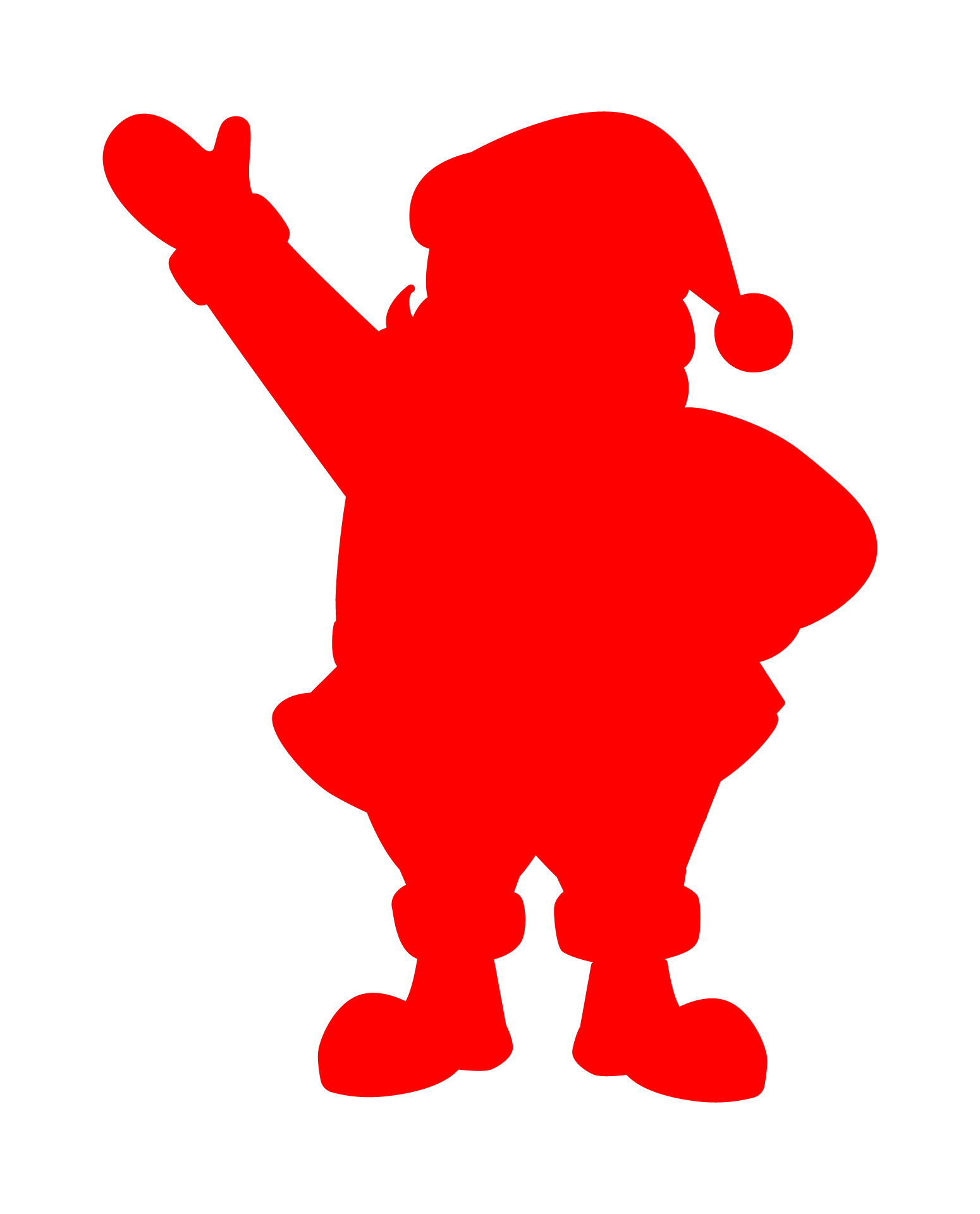 Santa Claus Red Silhouette Template