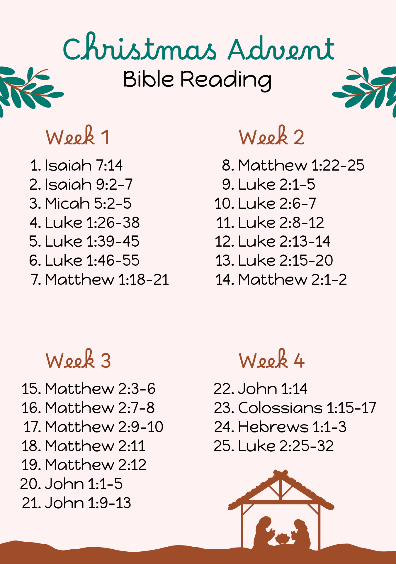 Christmas Advent Bible Reading Christmas Advent Bible Reading