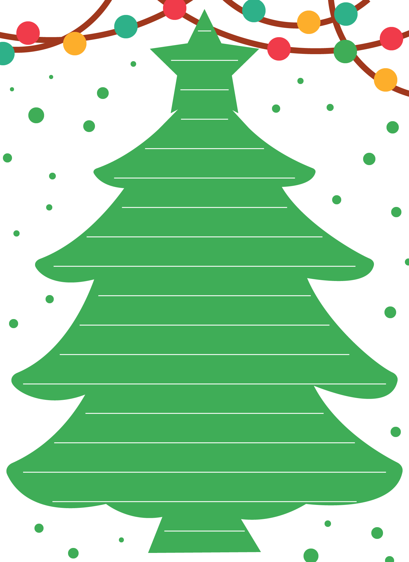 Winter Holiday Writing Paper Template Tree Shape