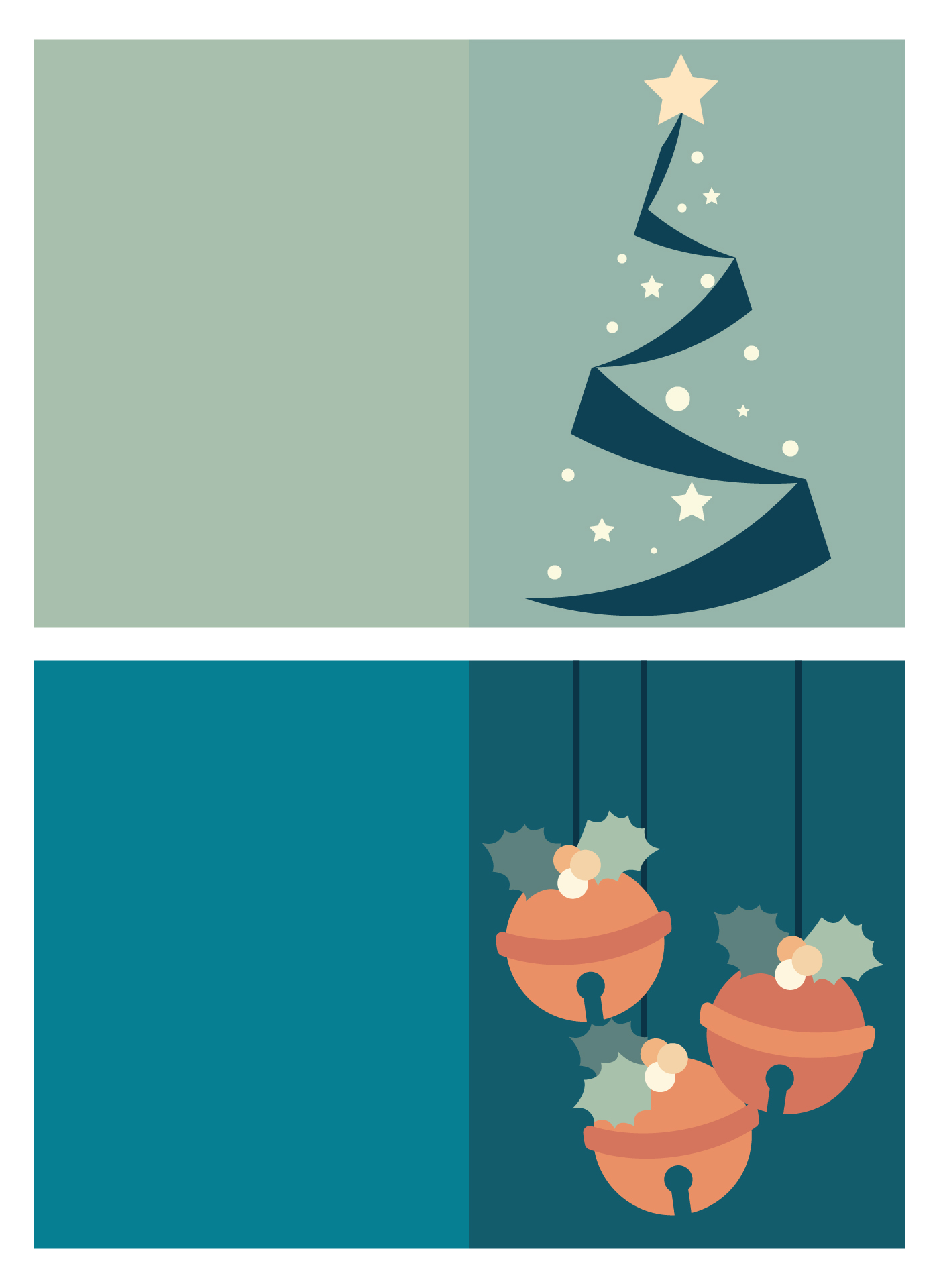 Christmas Card Notes Foldable Template