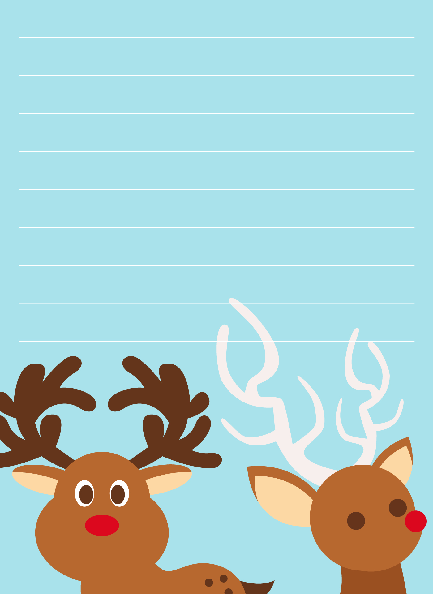 Reindeer Christmas Note Paper