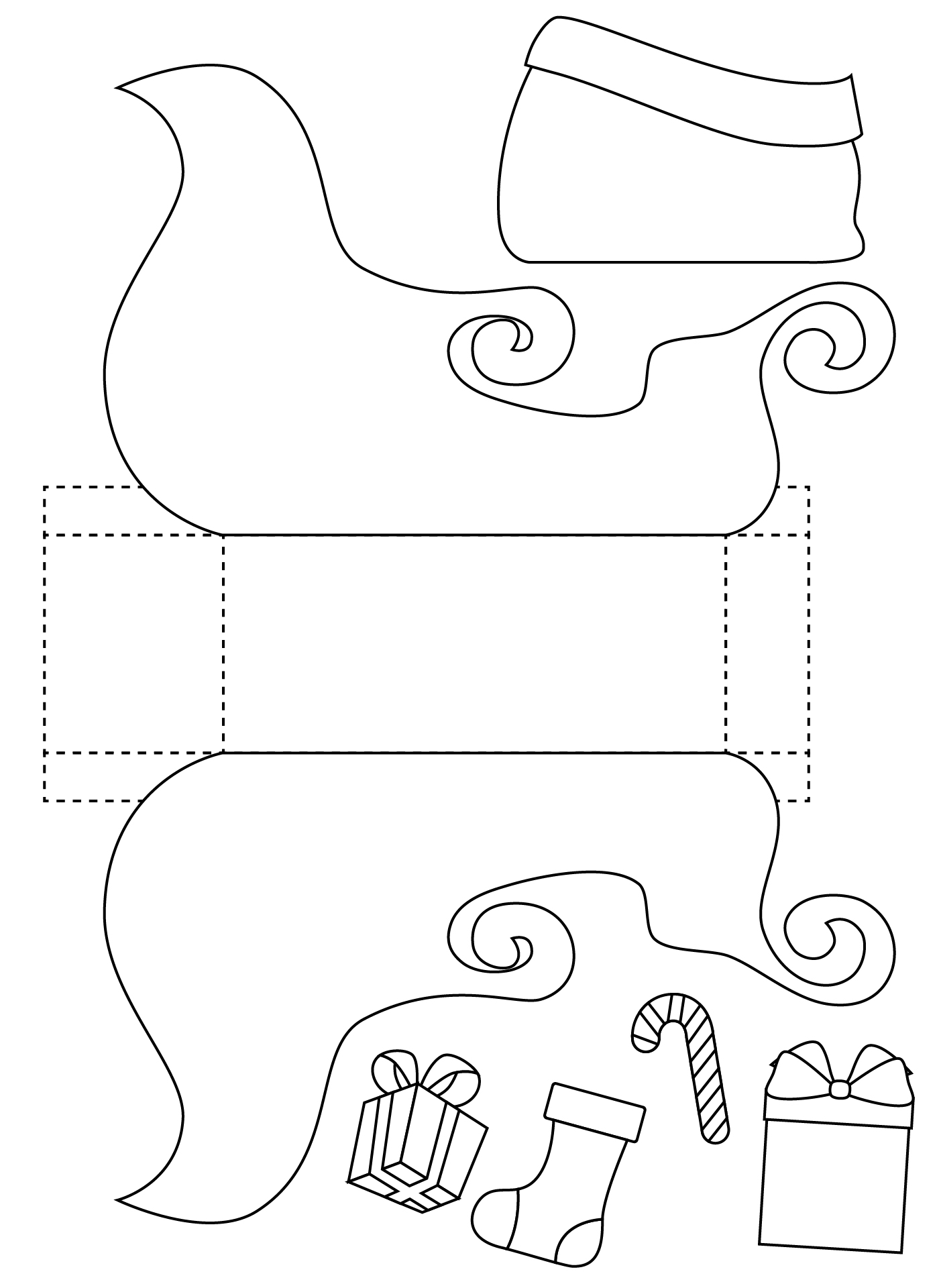 Kids Christmas Sleigh Craft Printable Kids Christmas Sleigh Craft Printable