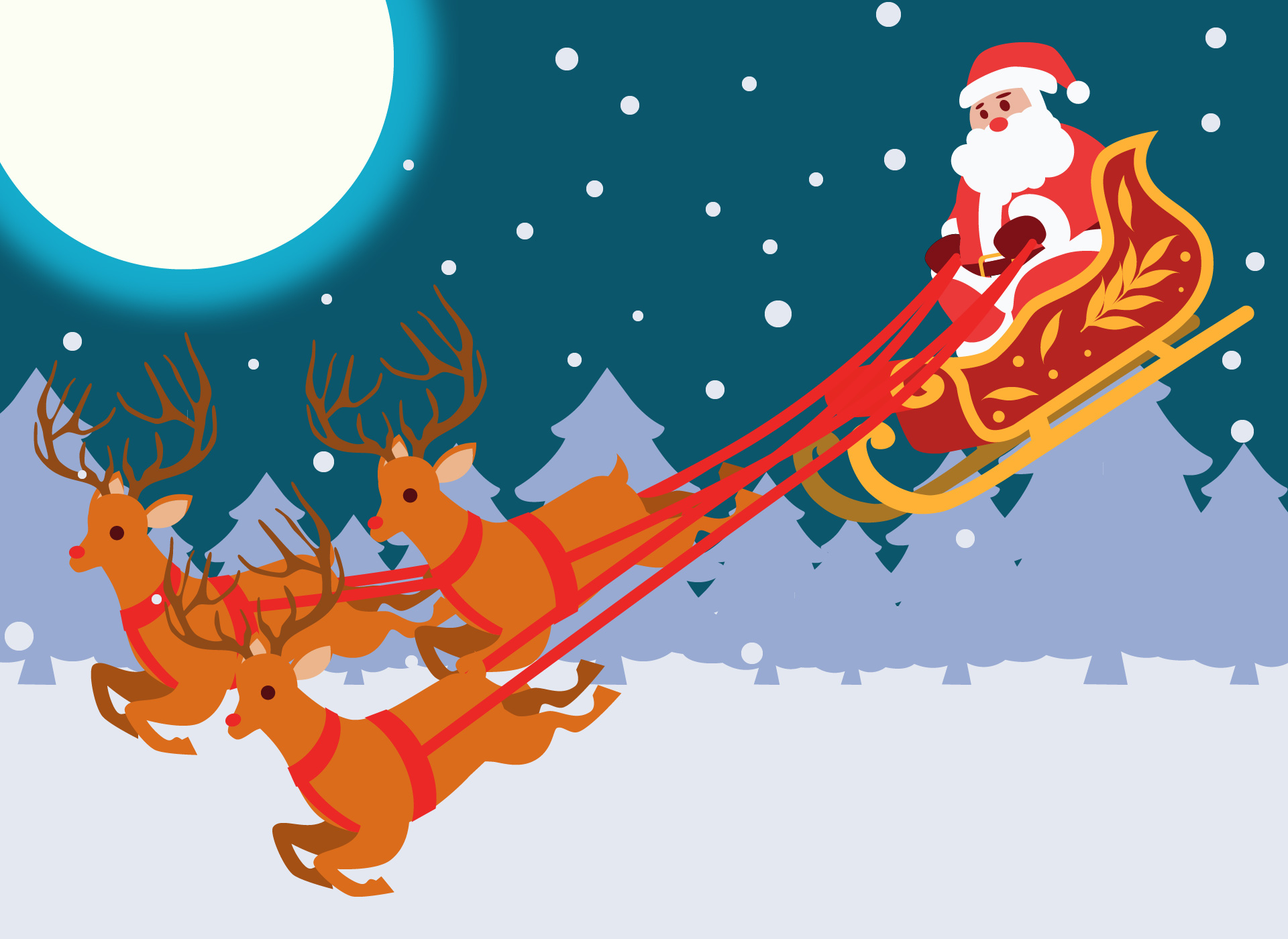 Santa Reindeer And Sleigh Christmas Decor Santa Reindeer And Sleigh Christmas Decor