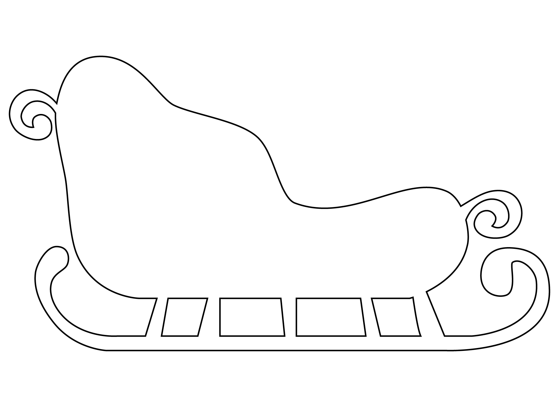 Santa Sleigh Black Outline Template To Cut Santa Sleigh Black Outline Template To Cut