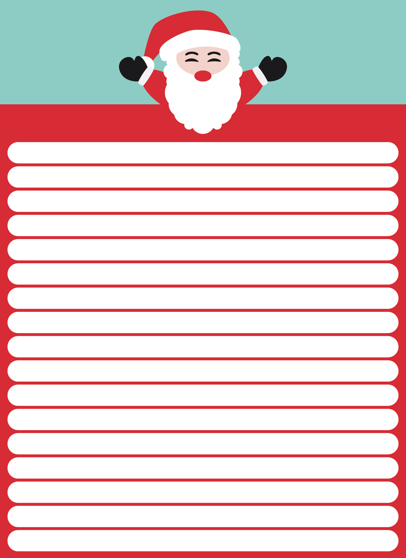 Santa Christmas Writing Template