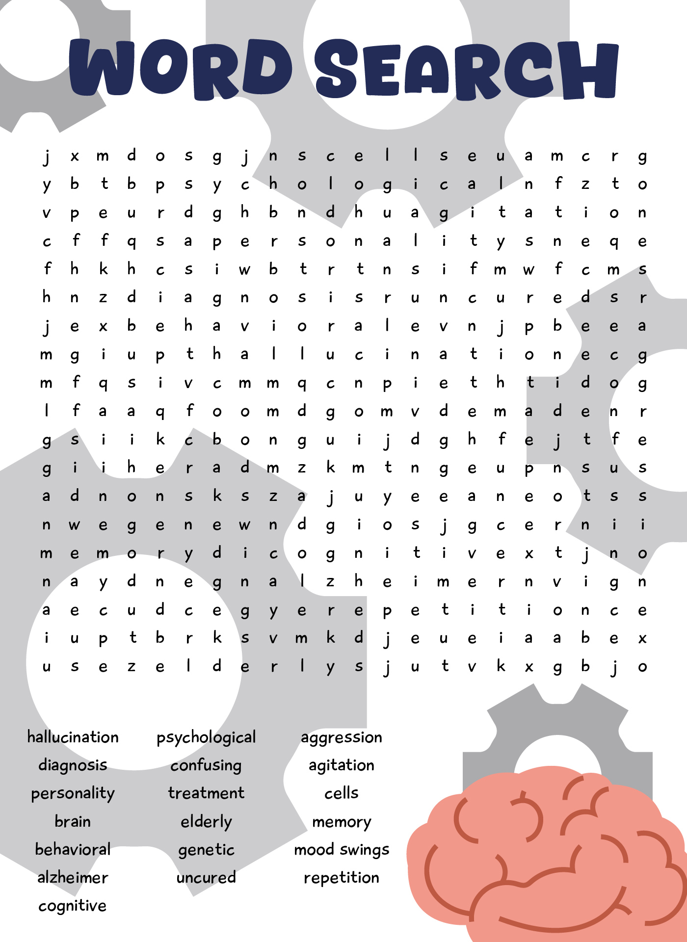 Senior Memory Word Search Puzzles