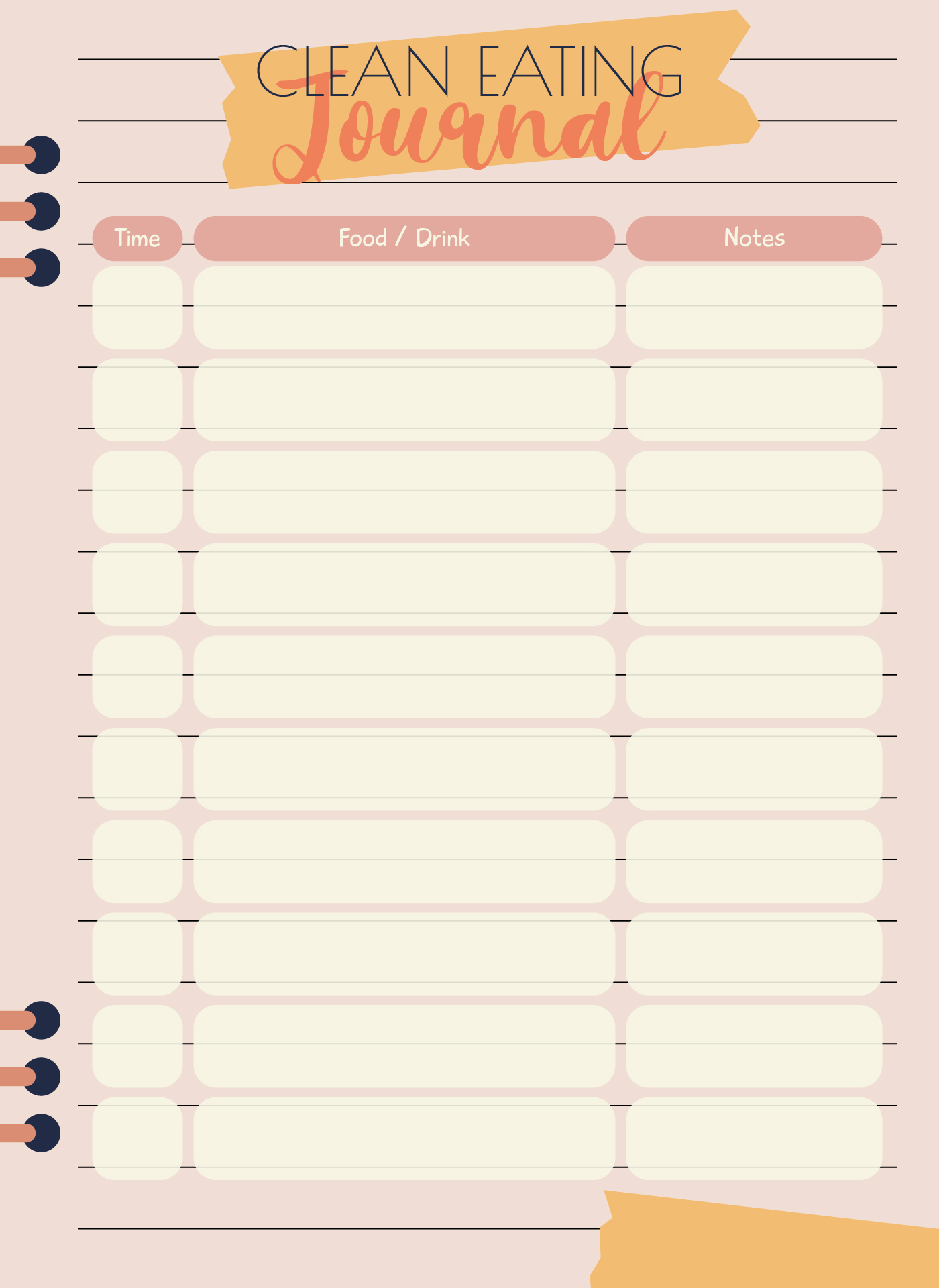 Clean Eating Food Journal