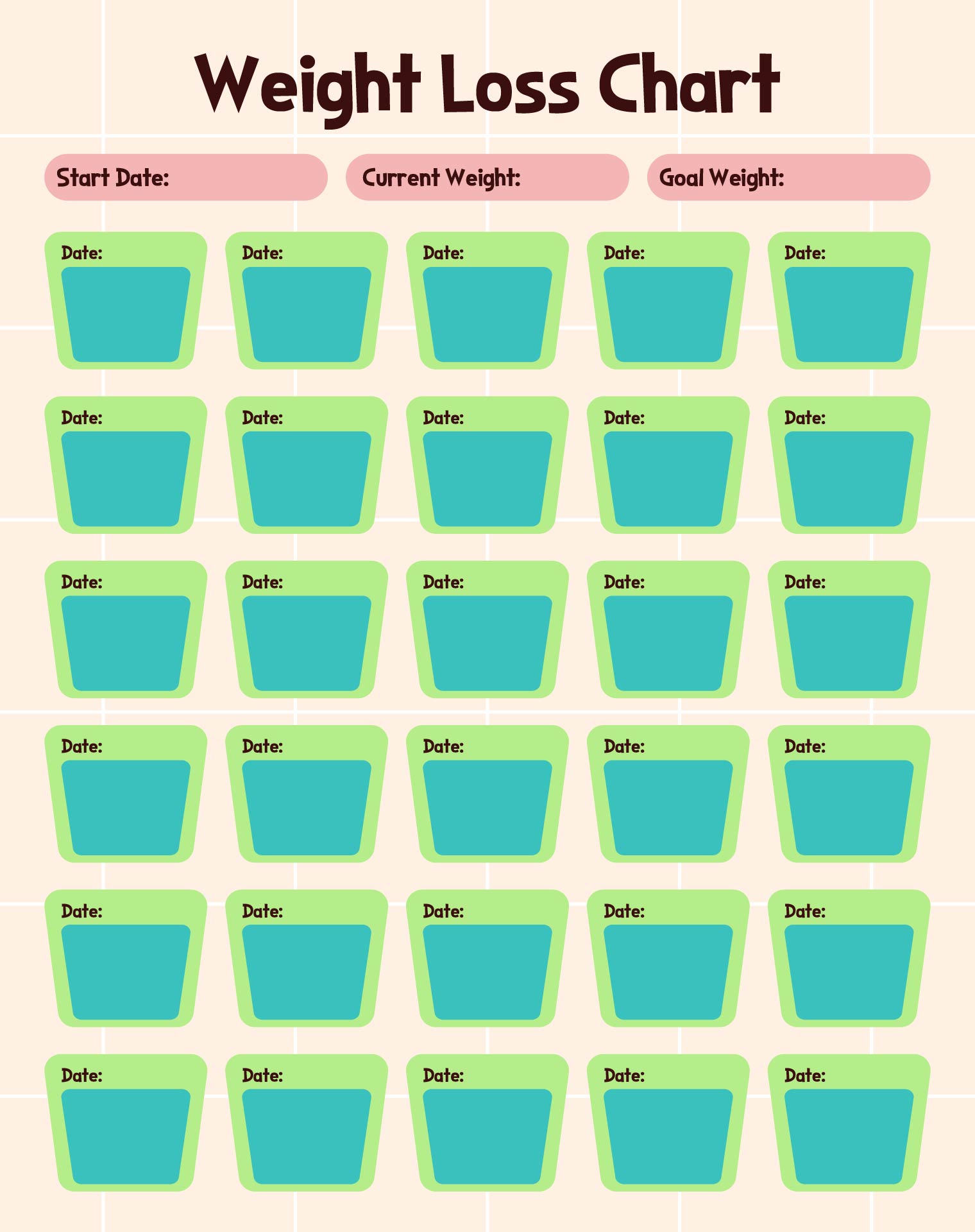 Fun Weight Loss Chart Template