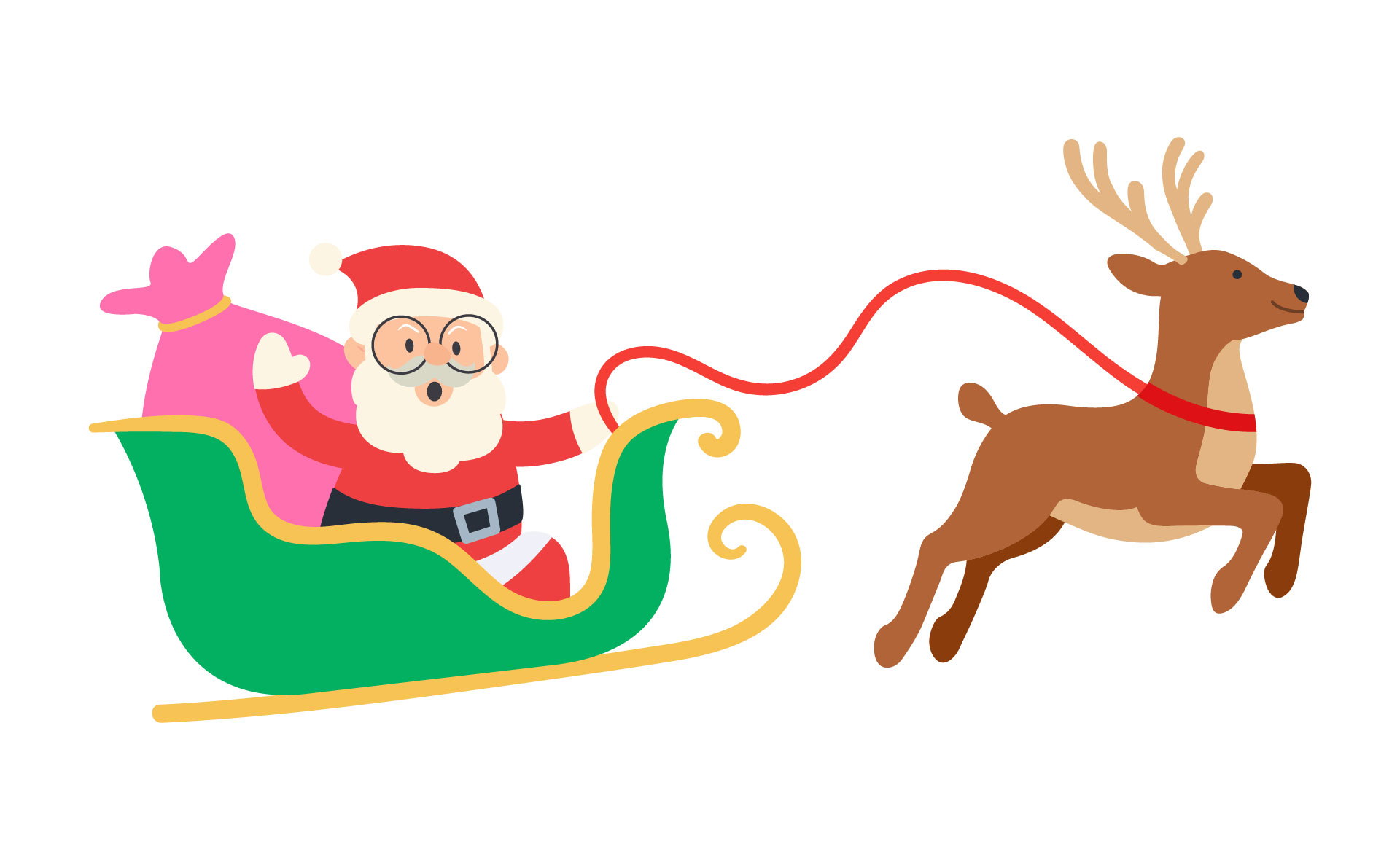 Santa On Sleigh Christmas Bulletin Board Decor
