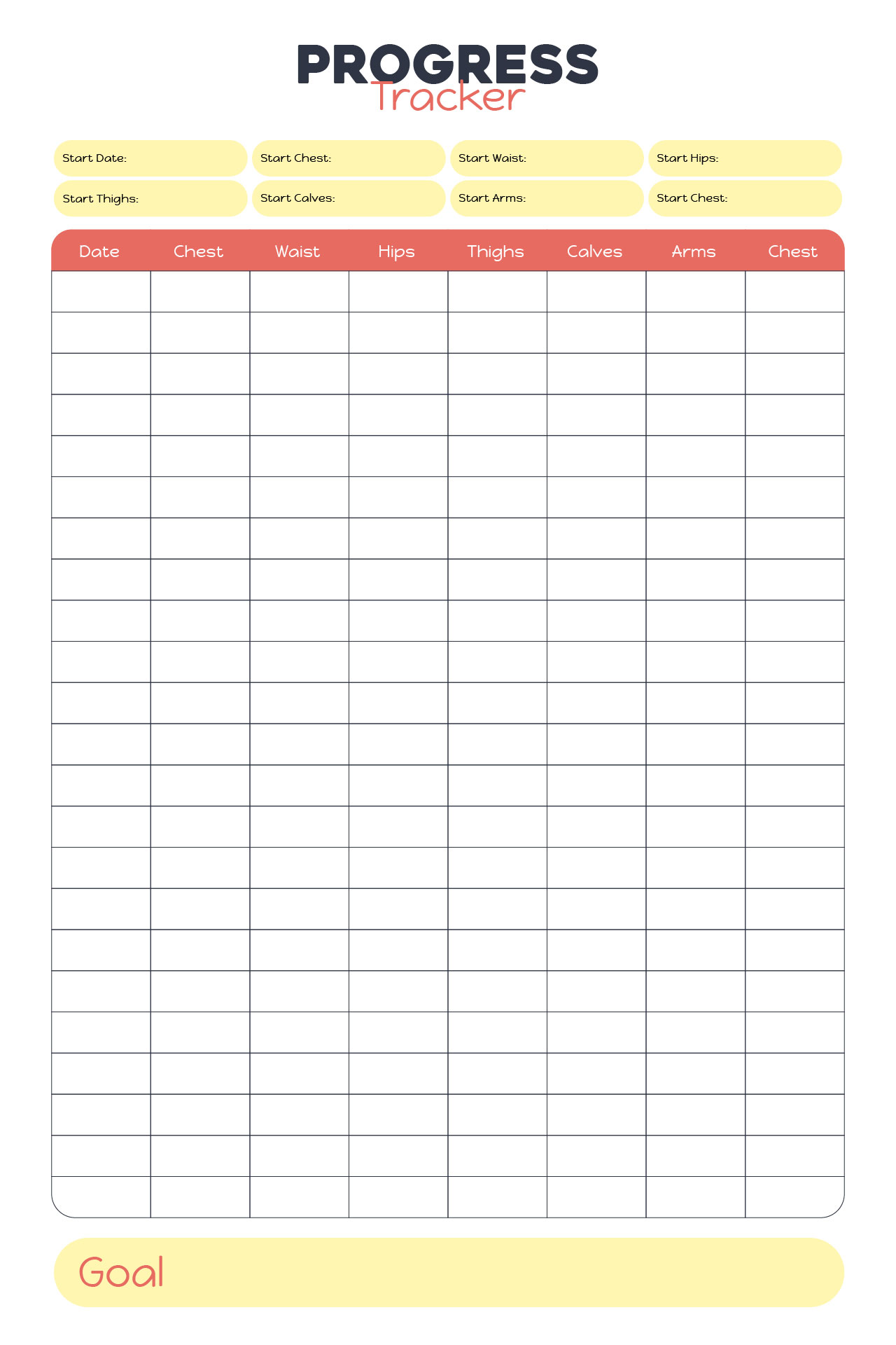 Biggest Loser Progress Chart
