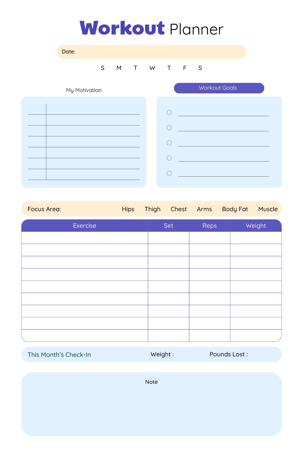 Workout Plan Maker Template