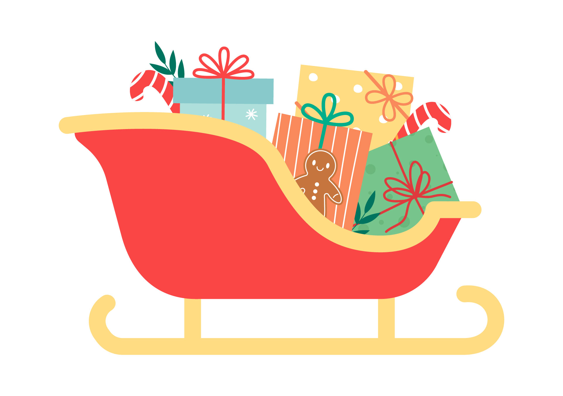 Cute Christmas Sleigh Clip Art