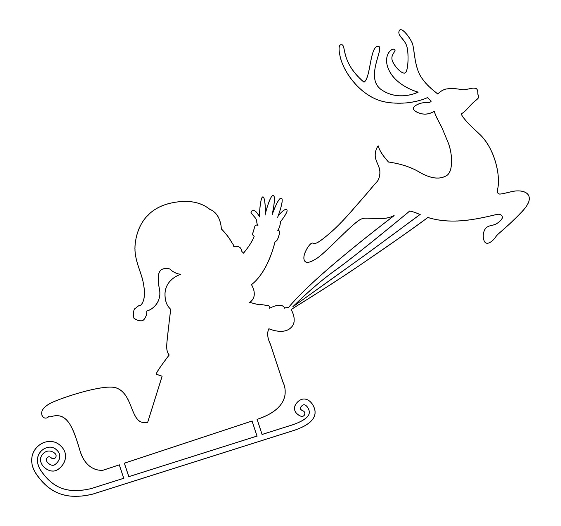 Sleigh Pulled By Reindeer Template