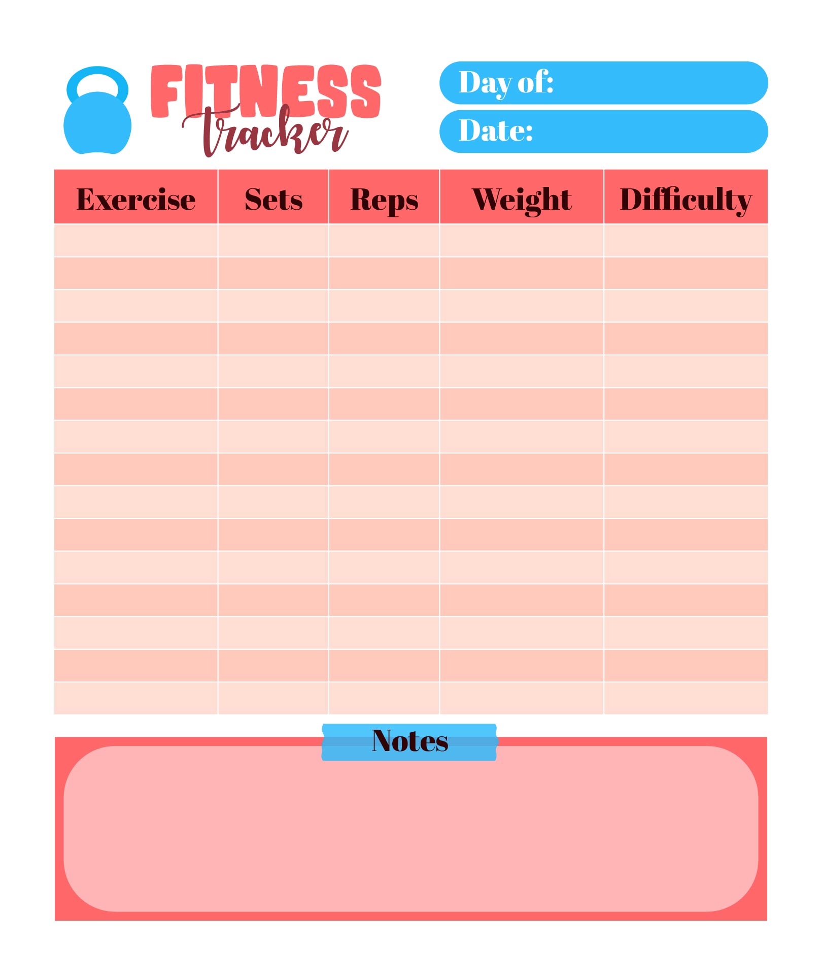 Track Exercises Fitness Progress