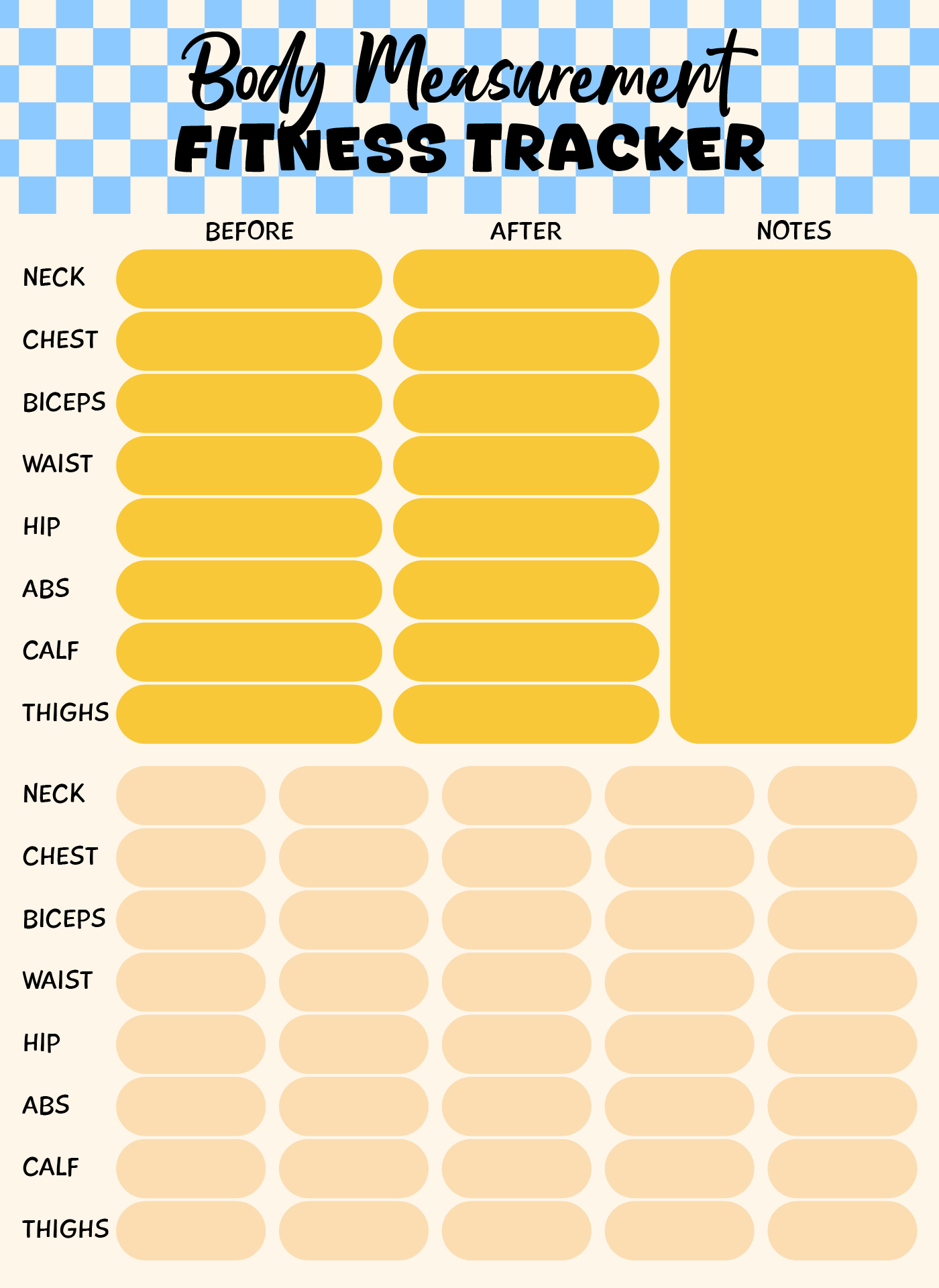 Body Measurement Fitness Tracker