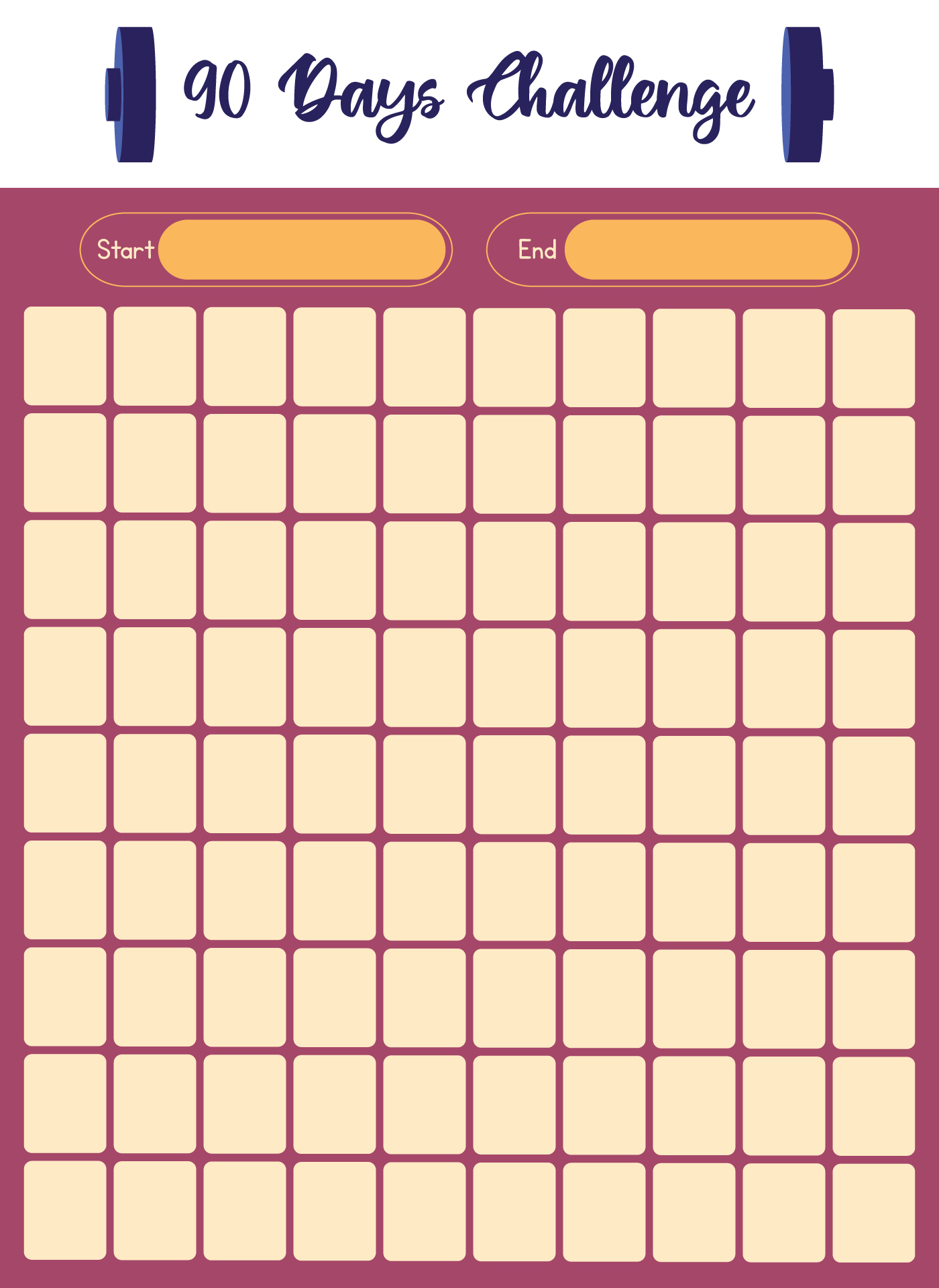 Last 90 Days Challenge Printable