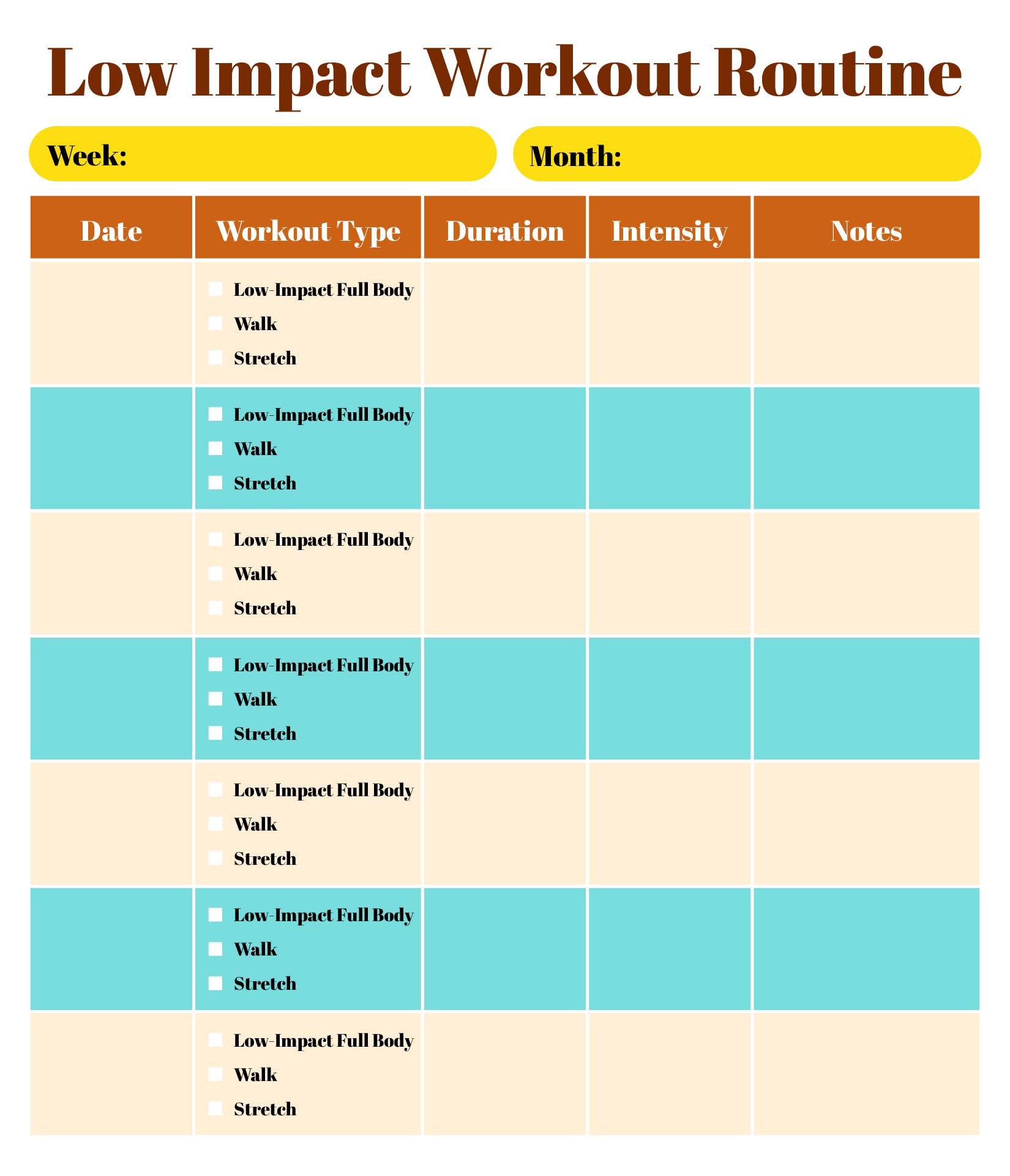 Low Impact Workout Routine