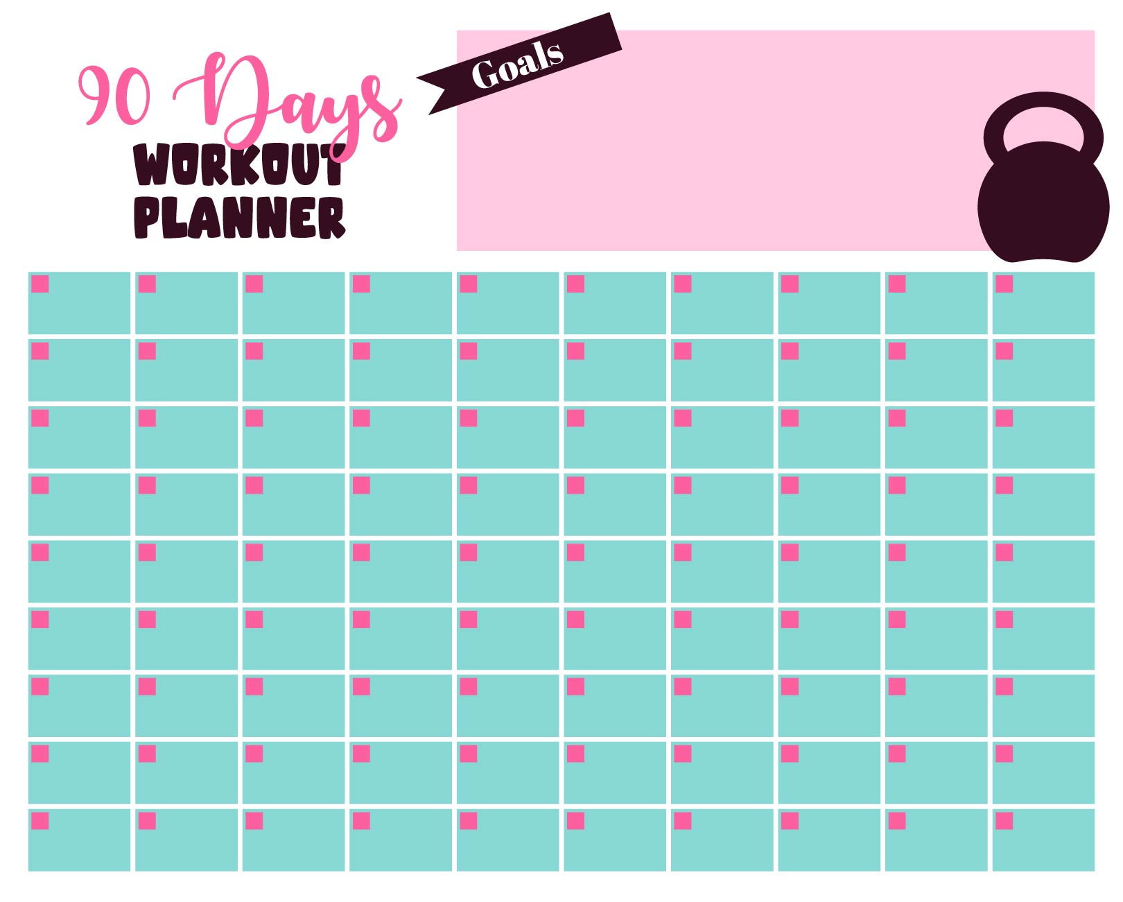 Workout Planner For 90 Days