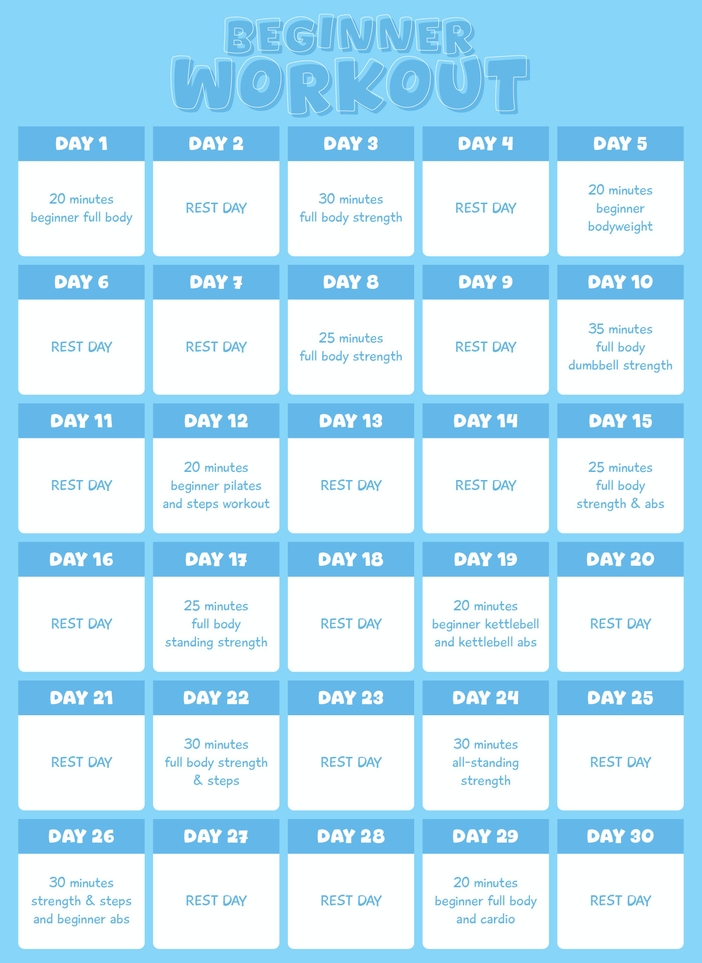 30-Day Beginner Workout Plan