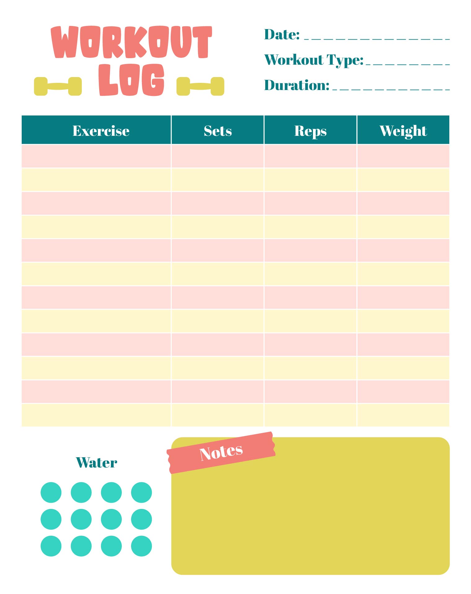 Effective Exercise Workout Log