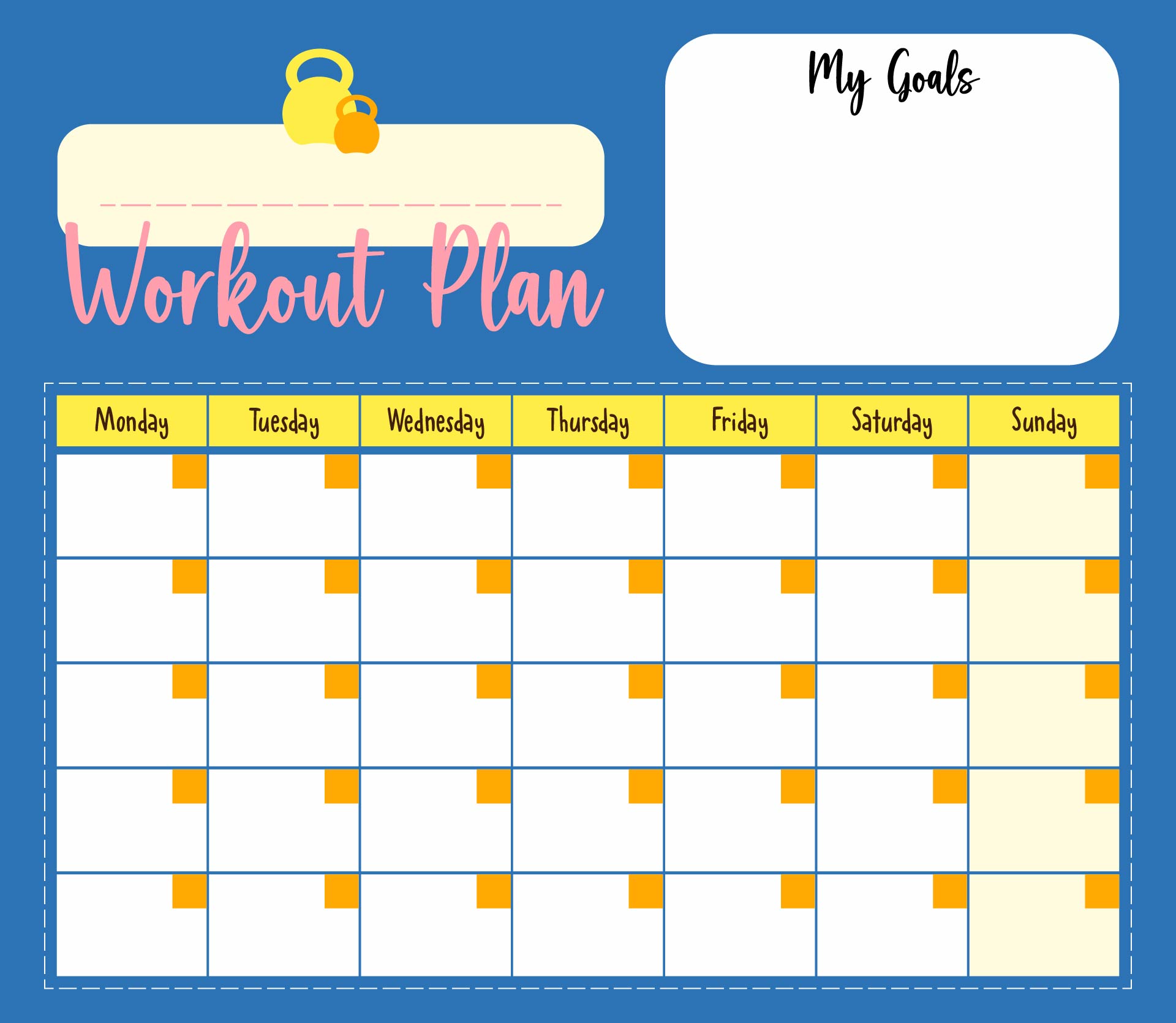 Template Workout Plan For A Month