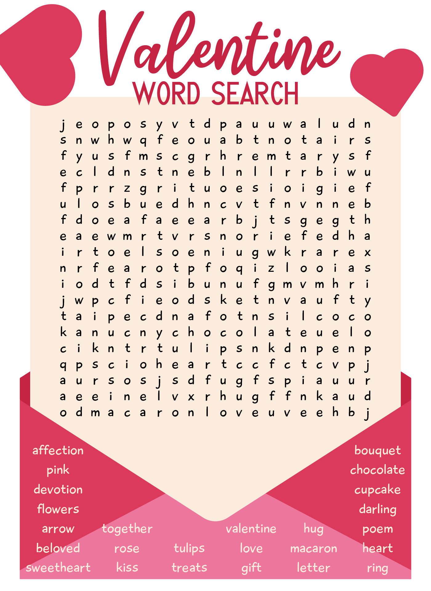 Valentines Day Word Search Puzzle For Games