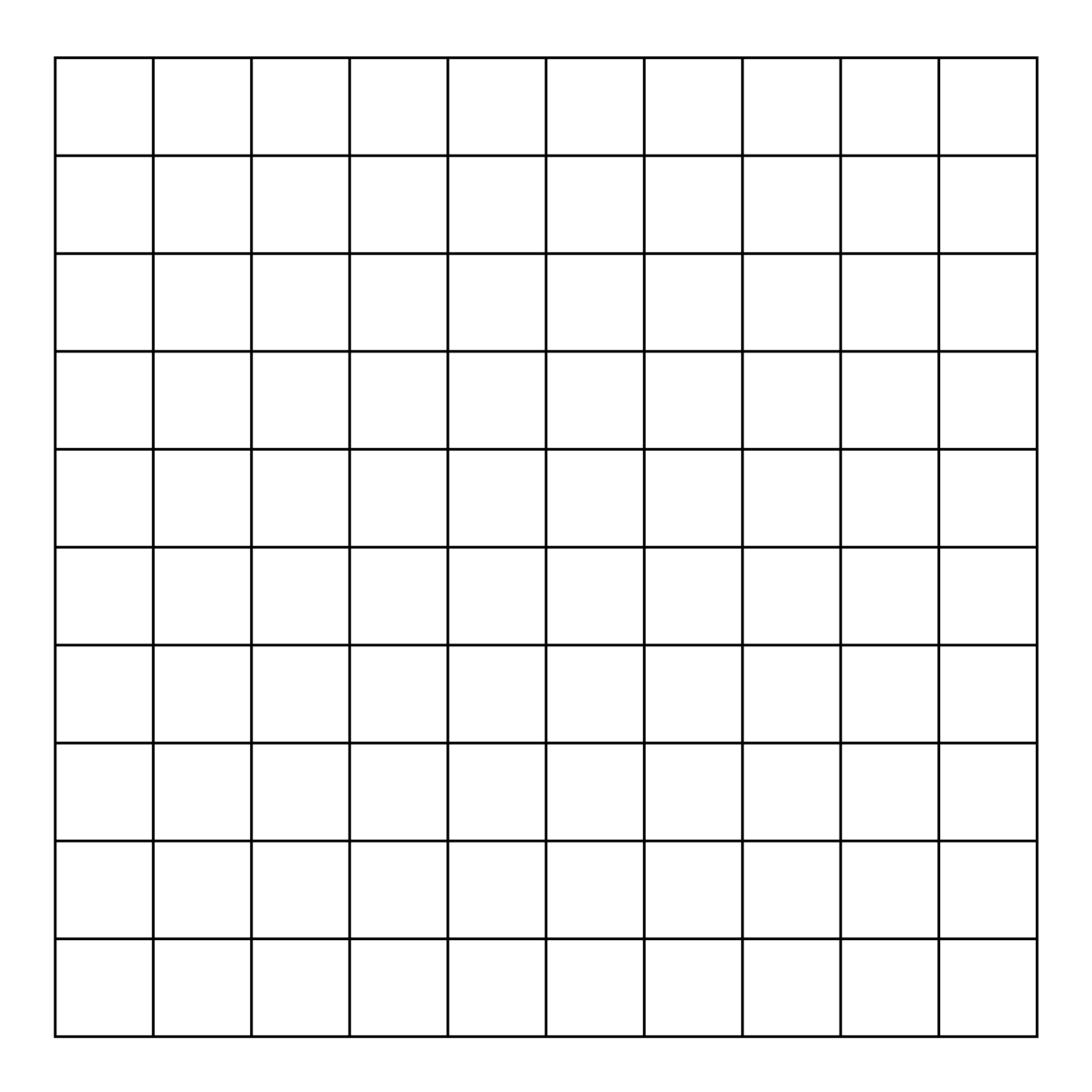 100 Cell Grid Paper for Printing