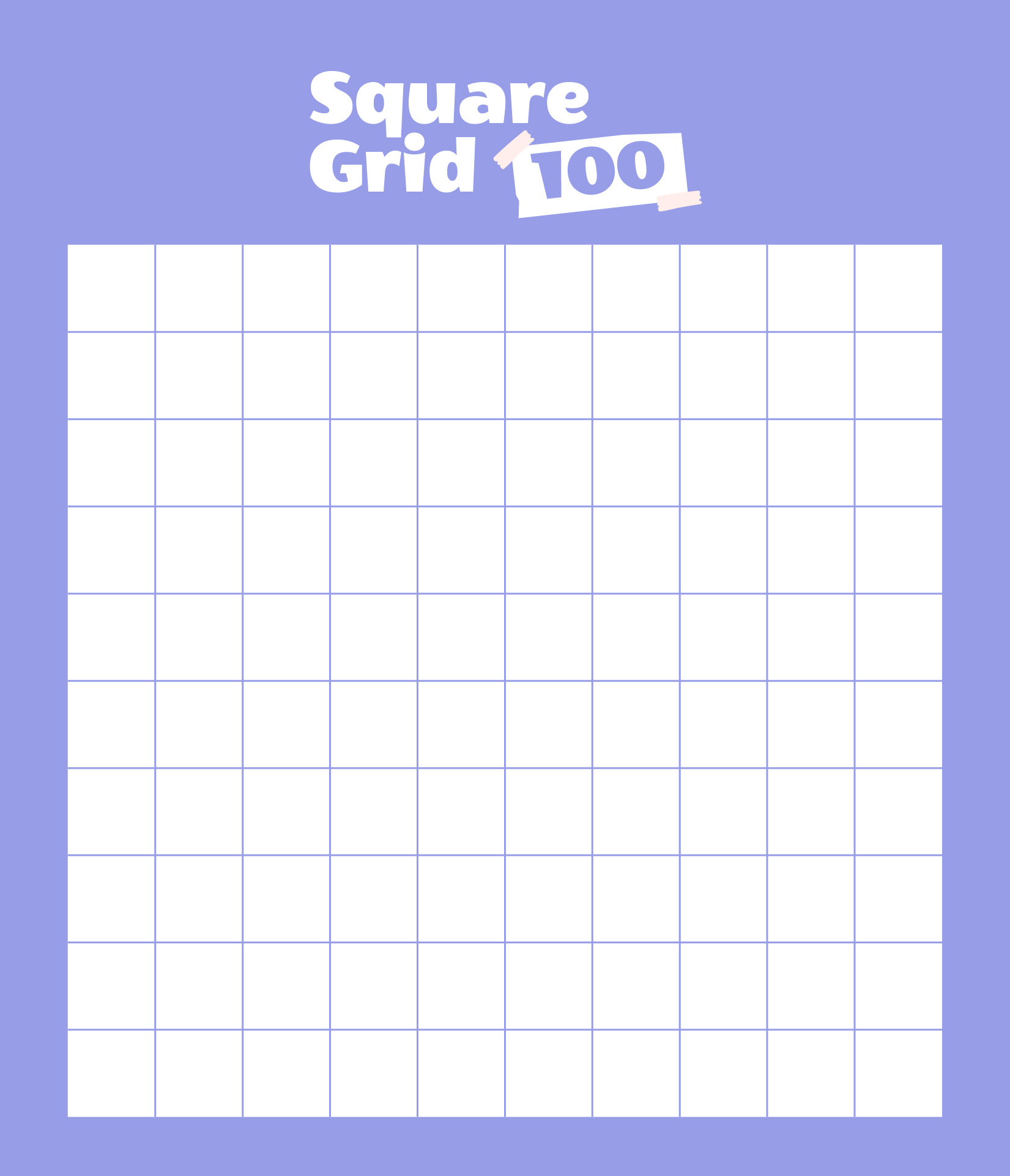 100 Square Grid Paper Printable