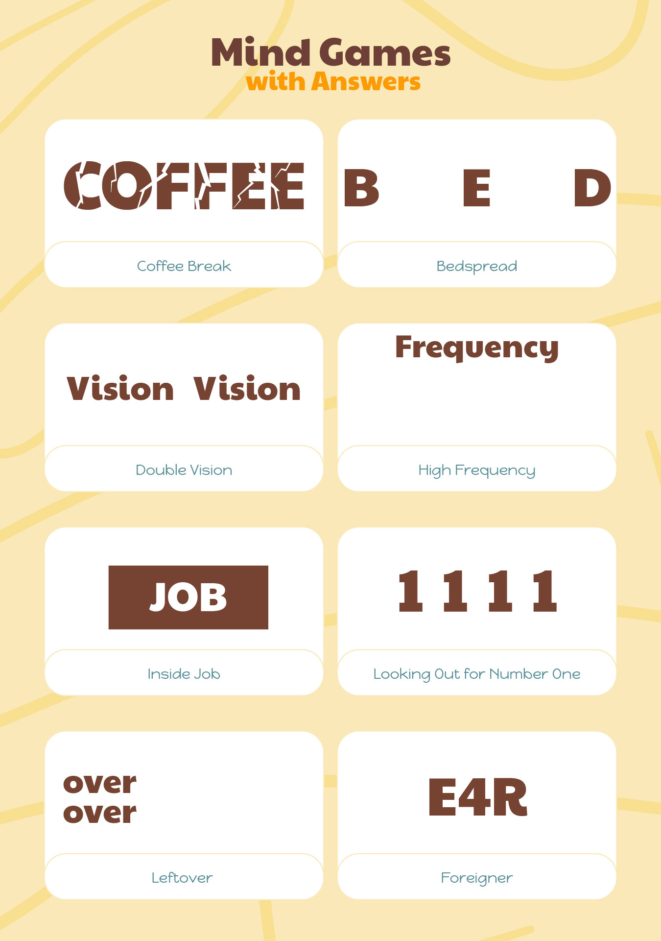 Mind Games With Answers Printable