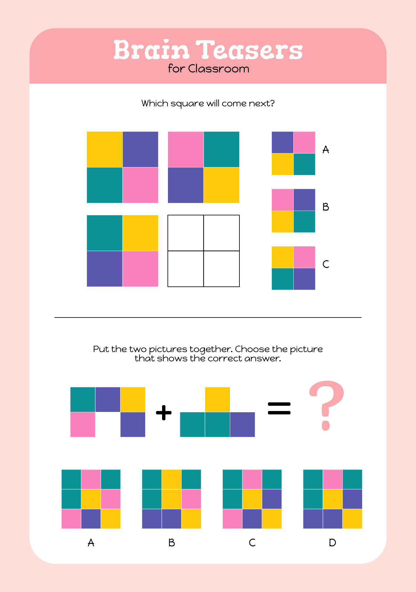 Brain Teasers For Classroom