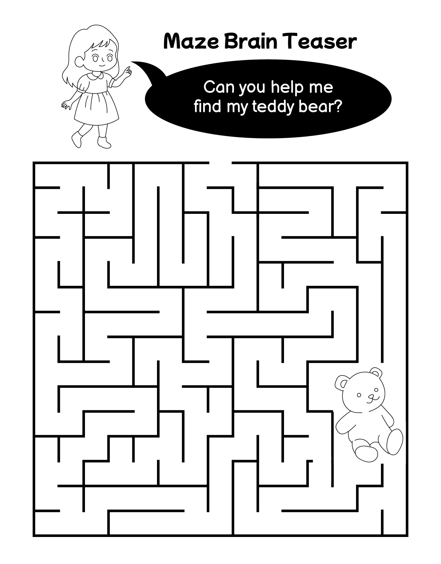 Maze Brain Teaser Worksheets
