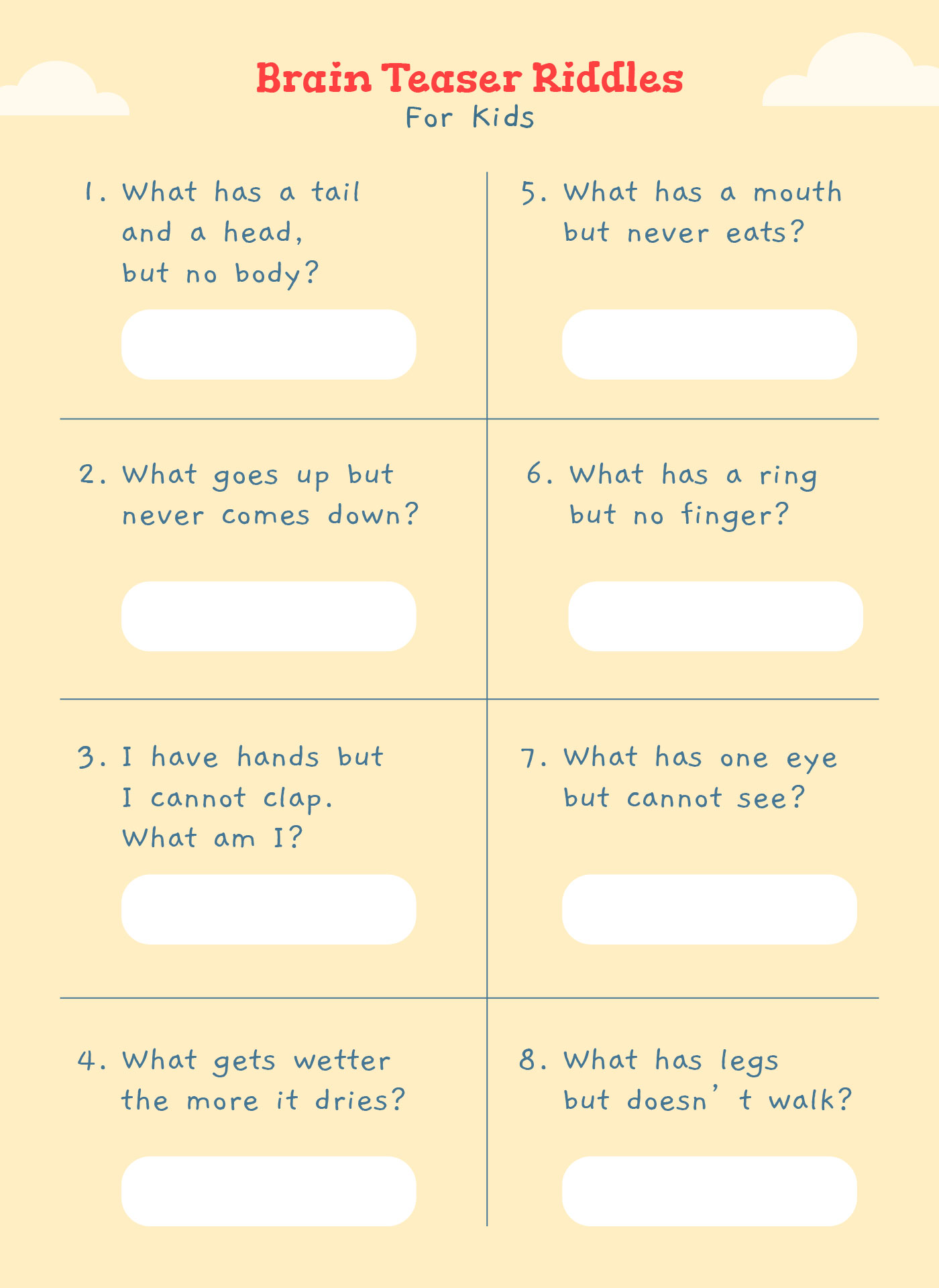 Game Brain Teaser Riddles For Kids