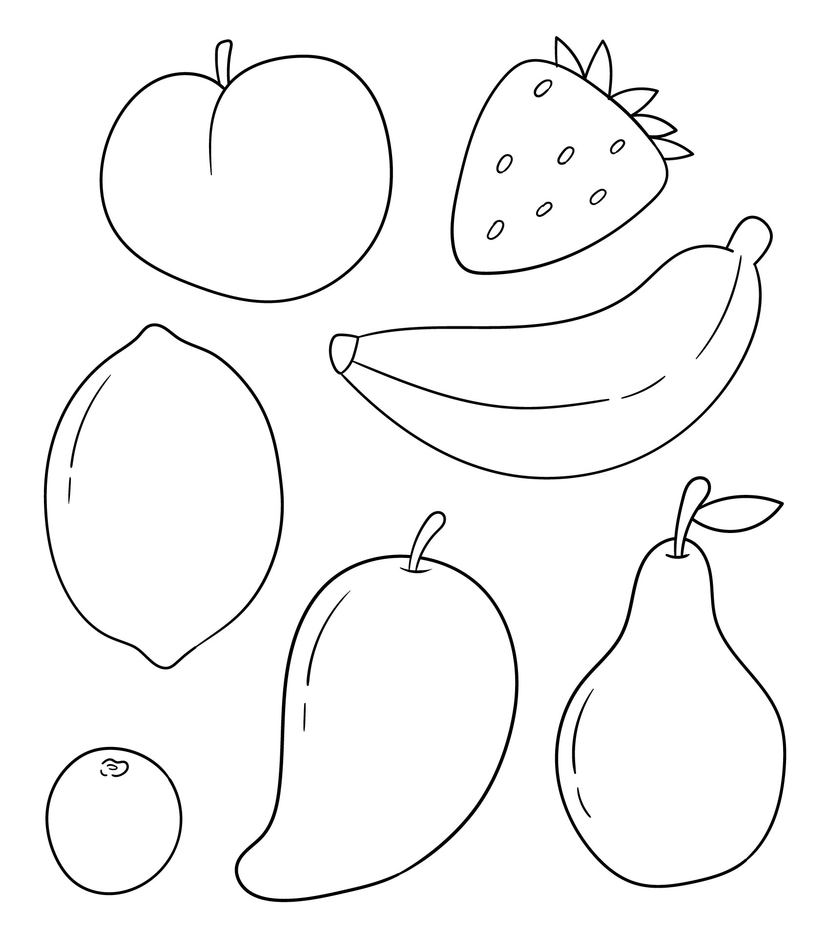 Fruit Coloring Poster Worksheet