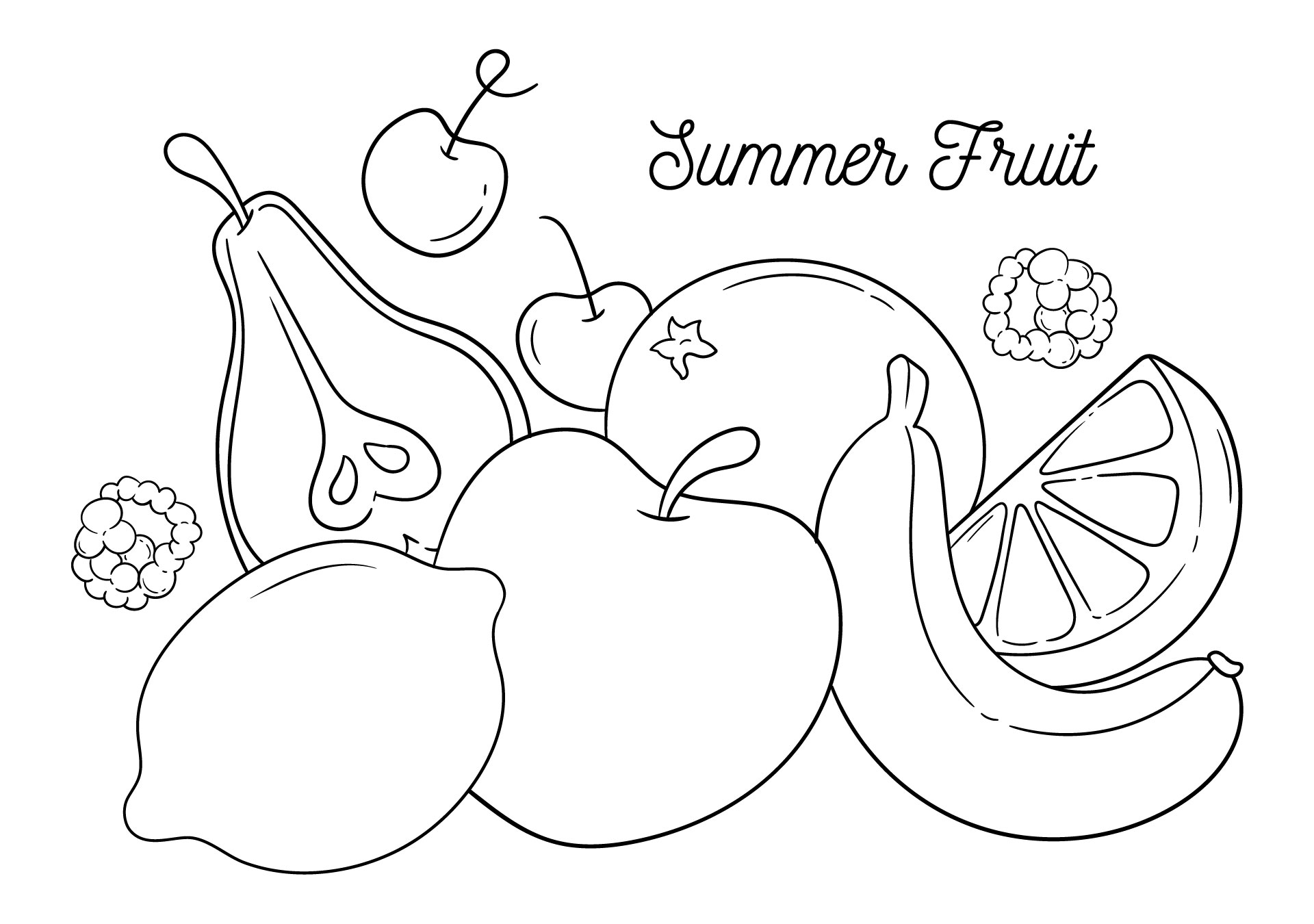 Cute Fruit Coloring For Kids And Adults