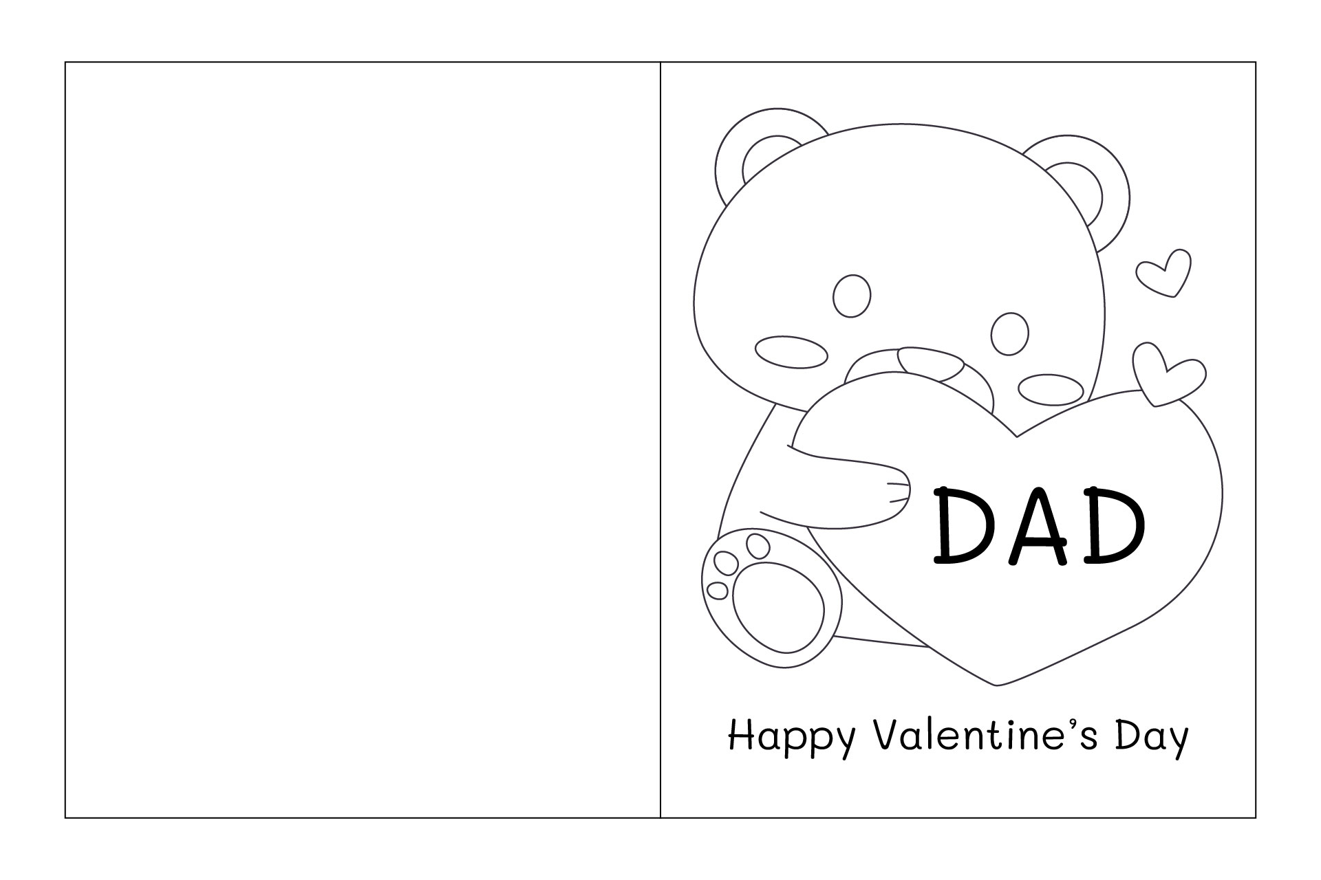 Daddy Is My Valentine Printable Foldable Kids Card
