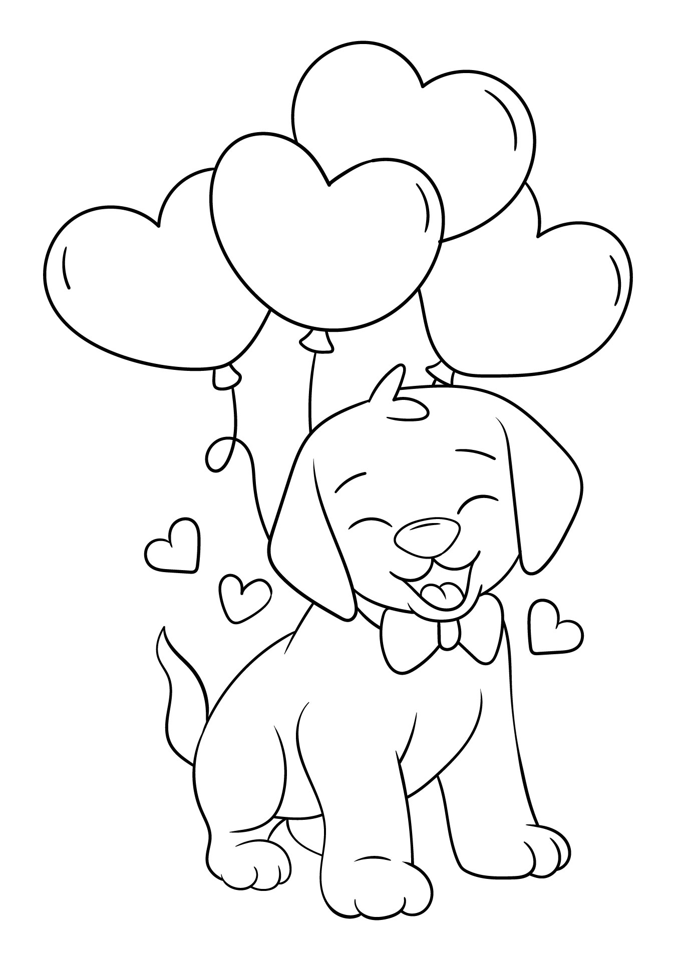 Cute Valentines Day Animal Coloring Page