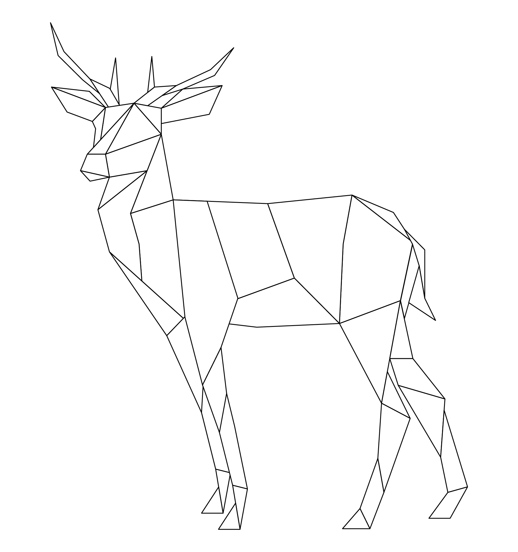 Easy Deer Stained Glass Pattern