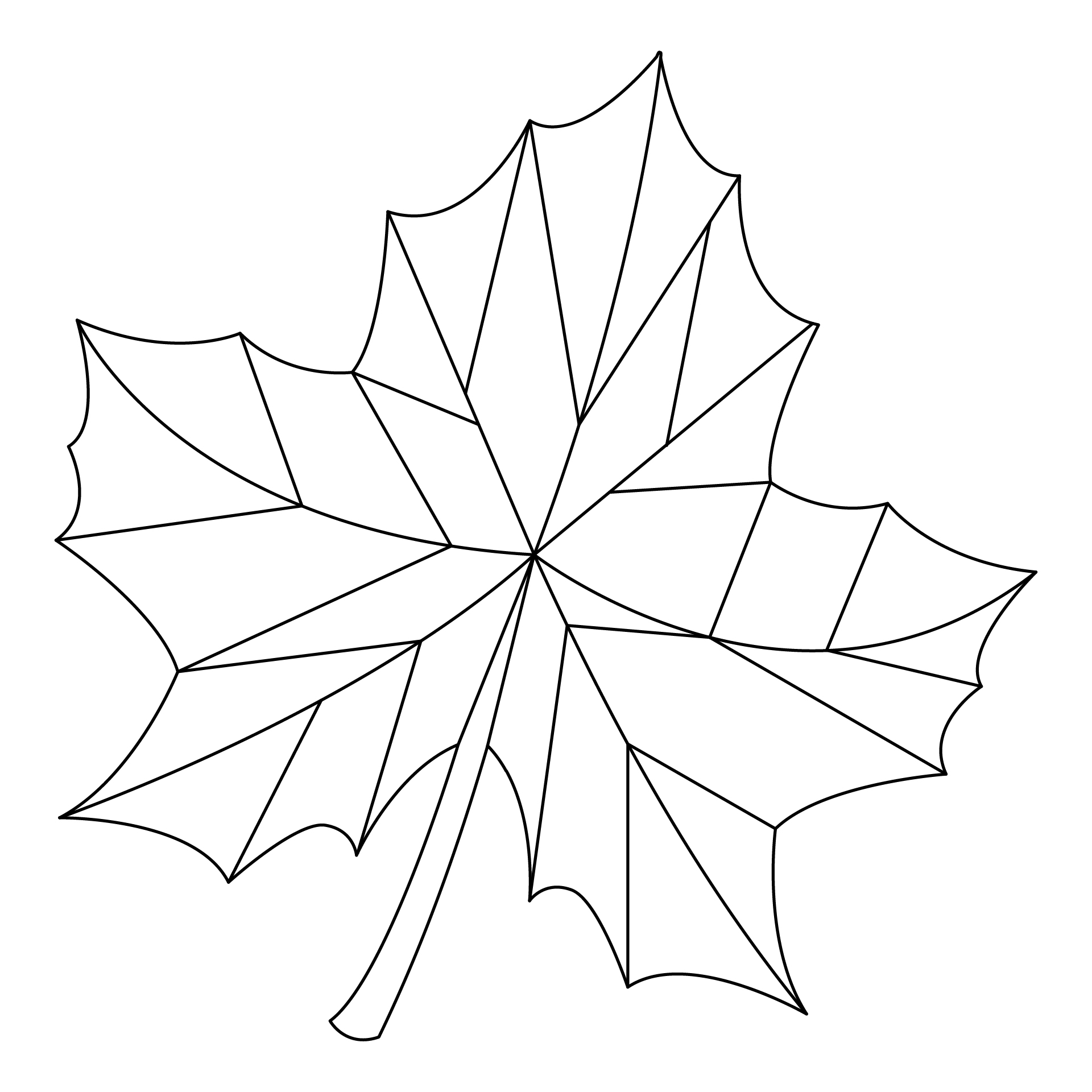 Easy Fall Stained Glass Coloring Page Easy Fall Stained Glass Coloring Page