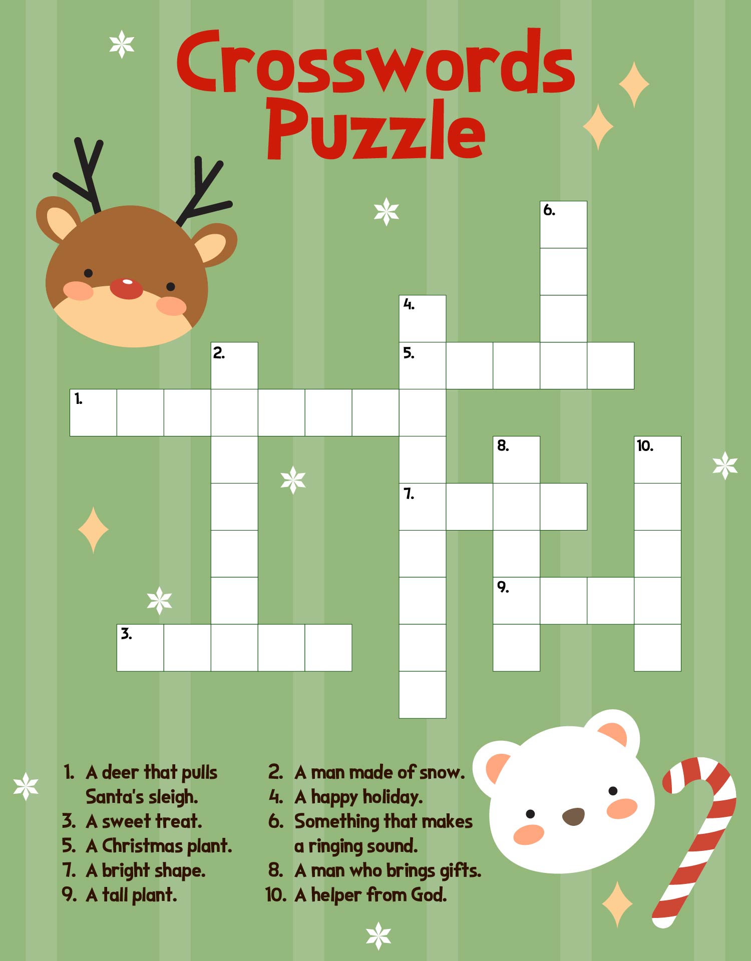 Advent Crosswords Puzzle For Kids