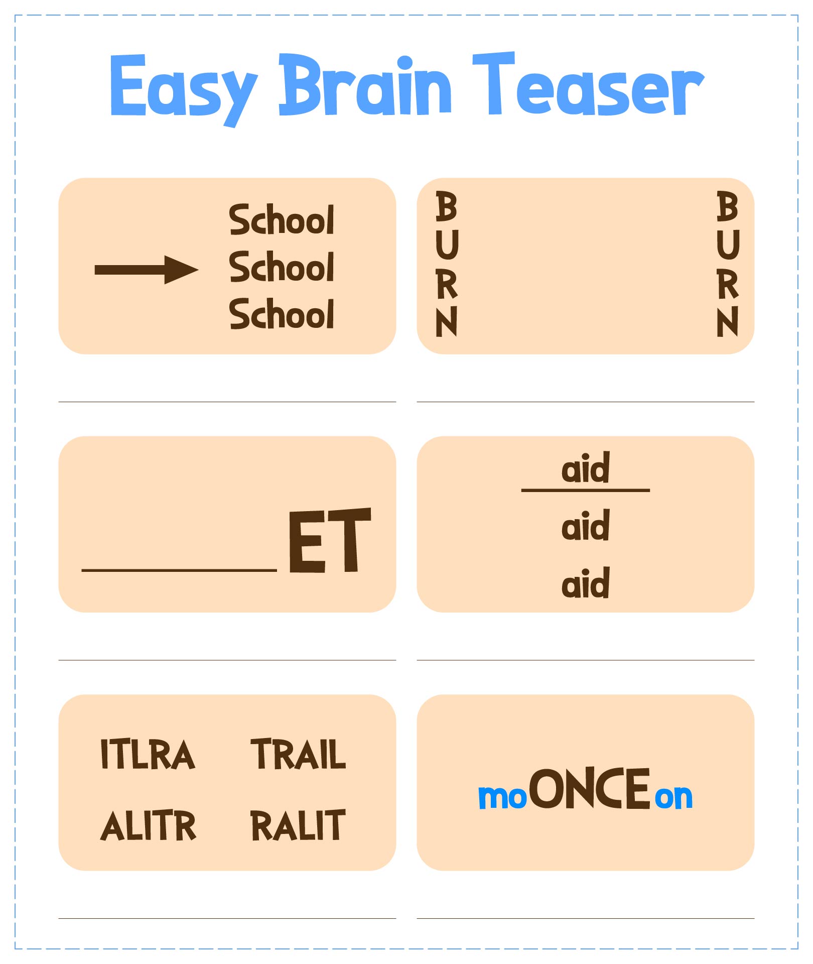 Printable Easy Logic Puzzles For Kids