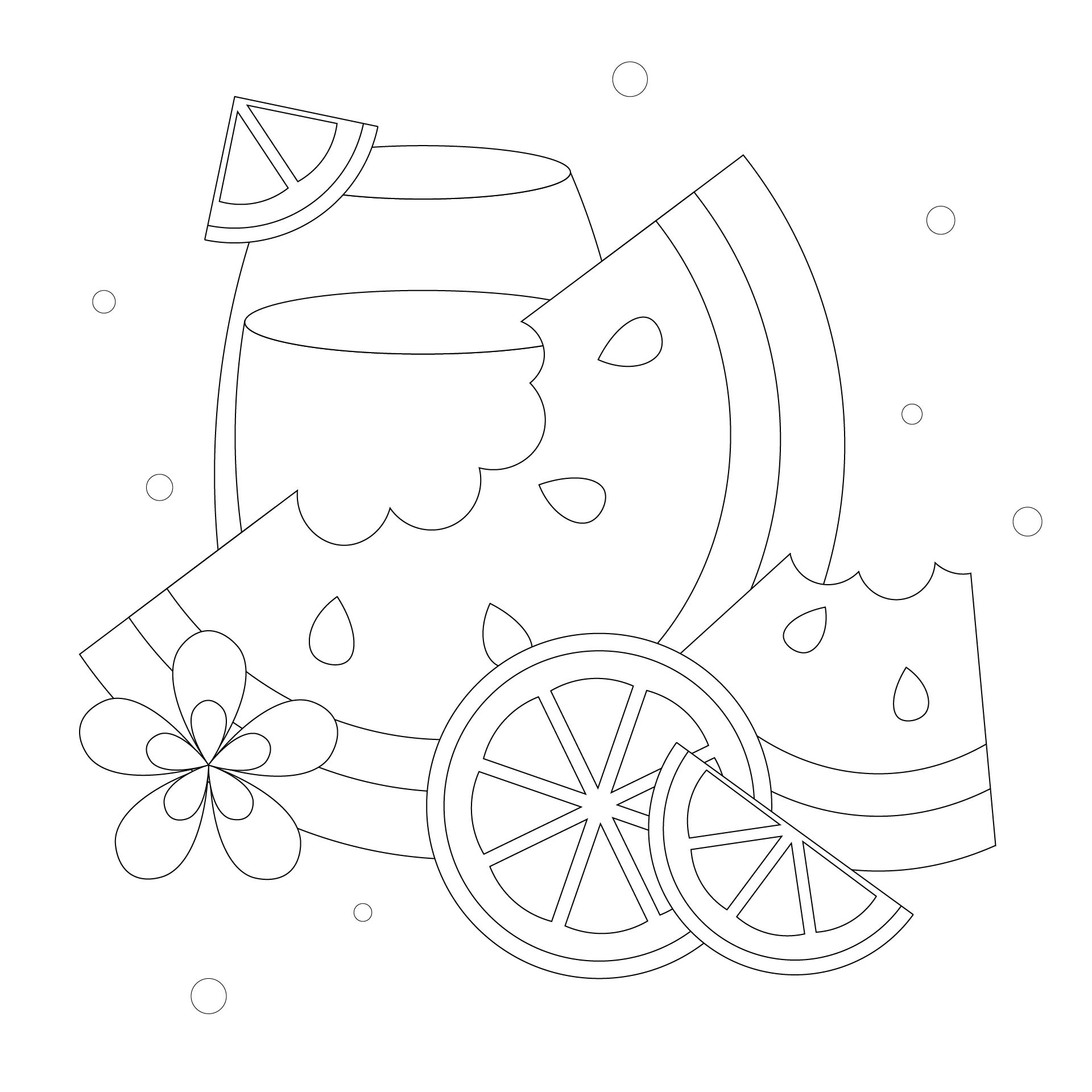 Summer Fruit Coloring Pages For Kids