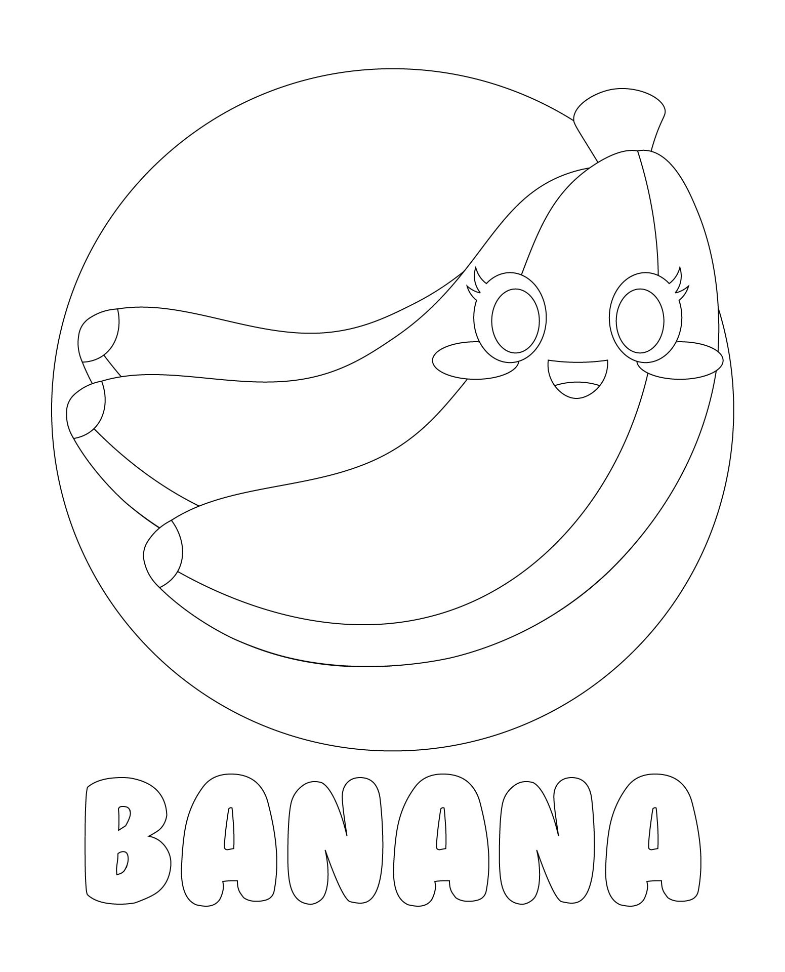 Smiling Fruit Coloring Page