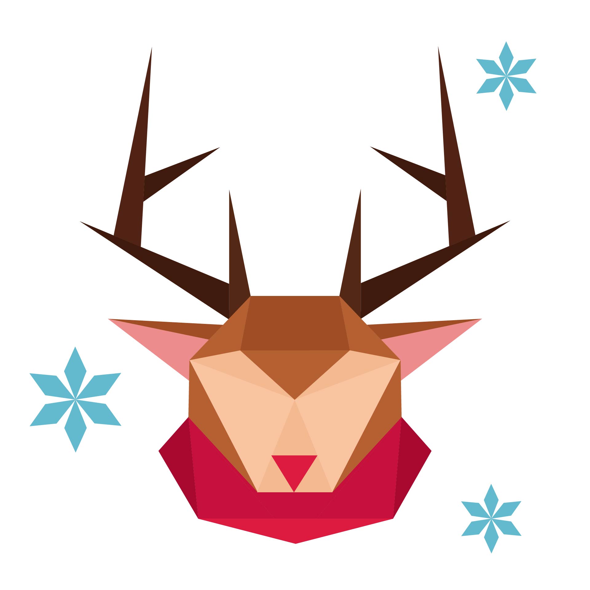 Deer Christmas Stained Glass Pattern