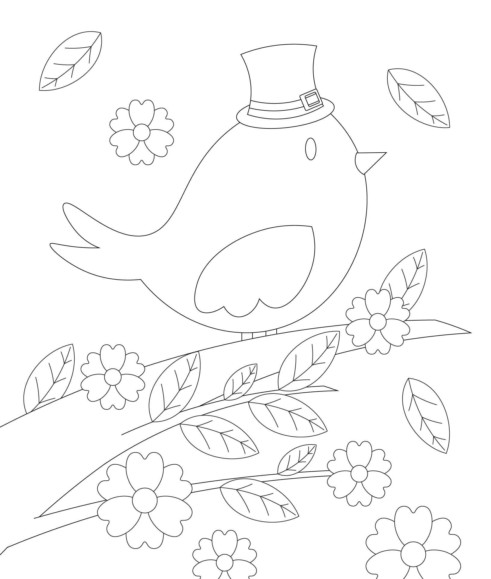 Printable Spring Birds Coloring Pages Printable Spring Birds Coloring Pages