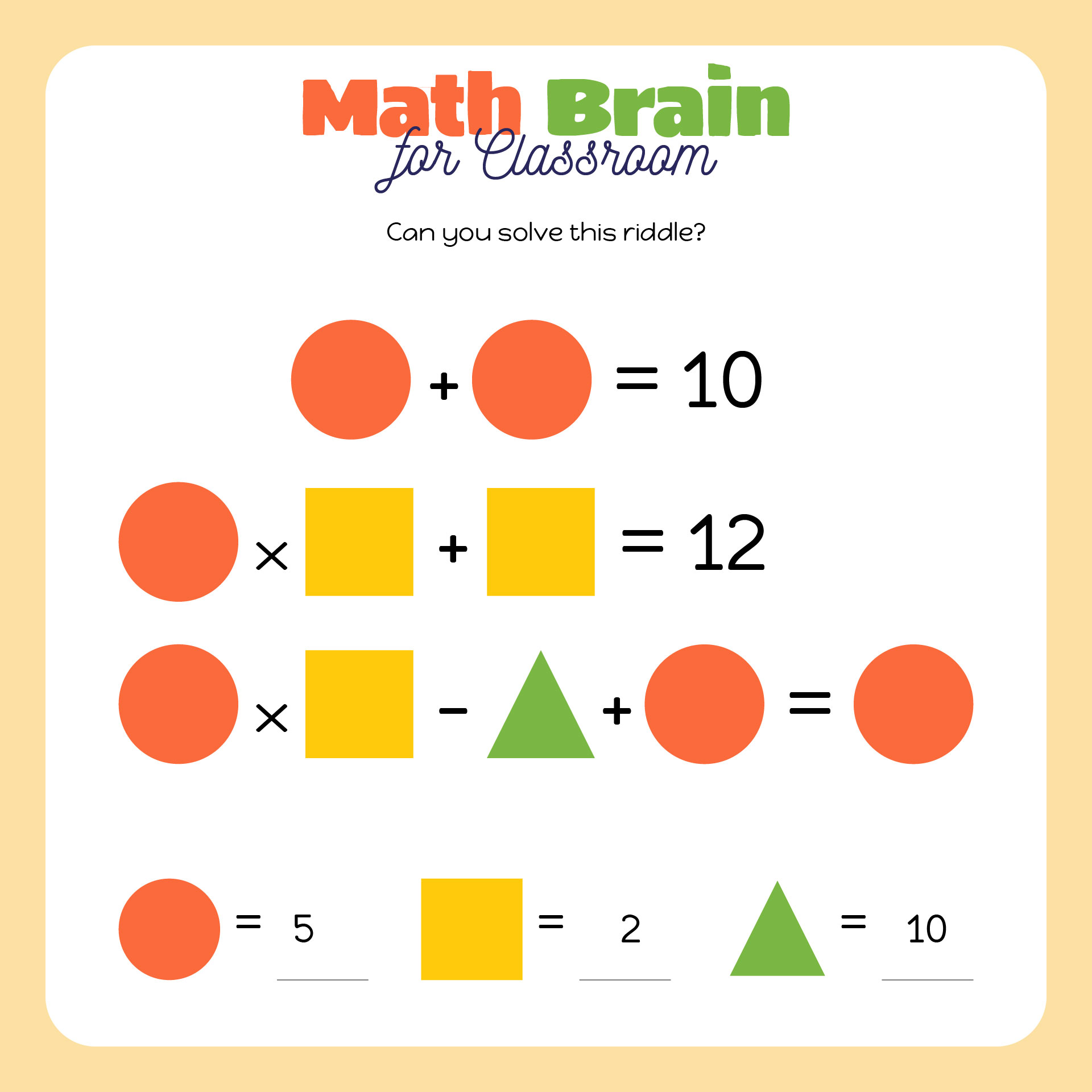 Math Brain Teasers With Answers