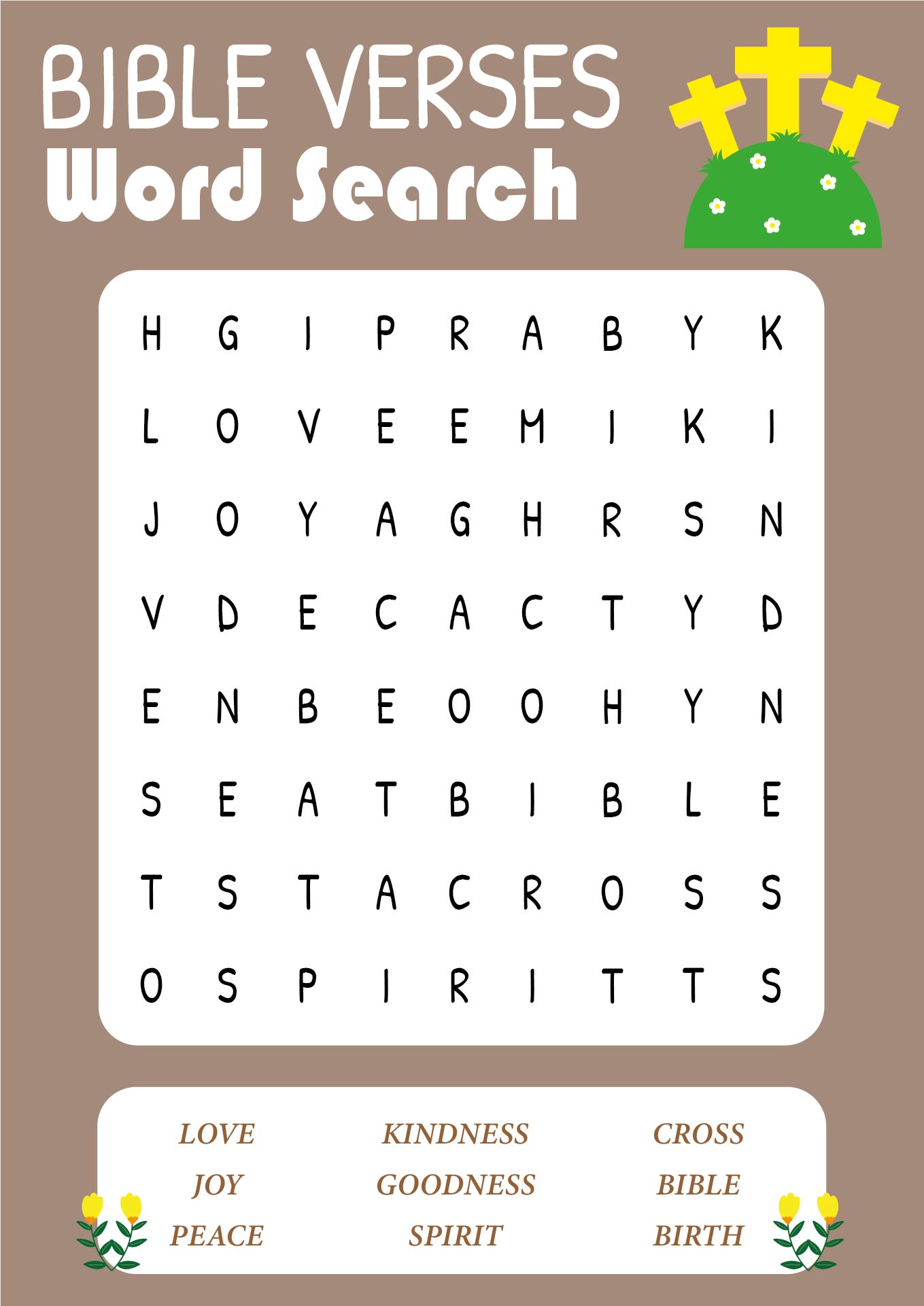 Bible Verses Word Search Printable