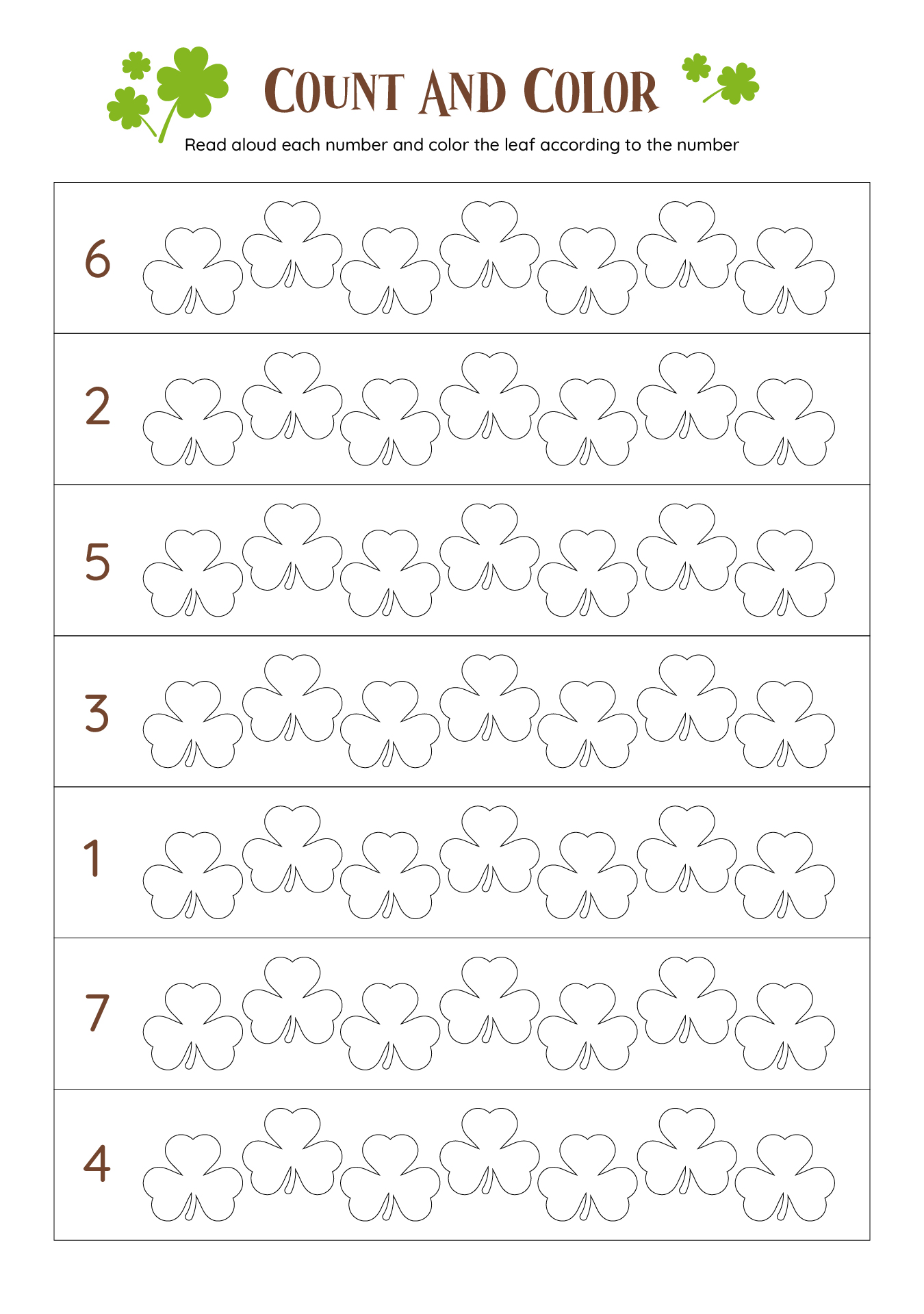 Shamrock Educational Worksheets