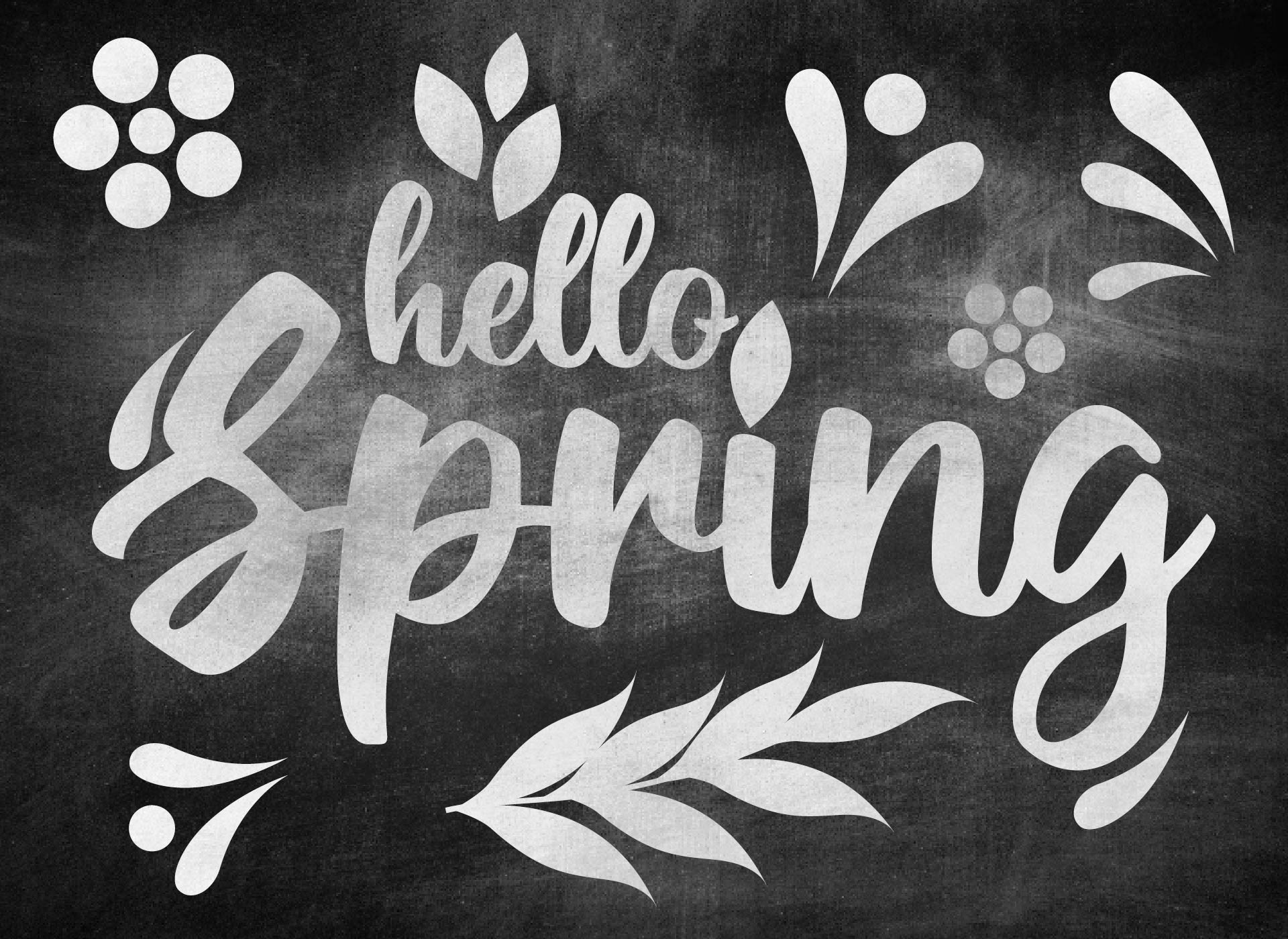 Chalkboard Style Hello Spring Sign