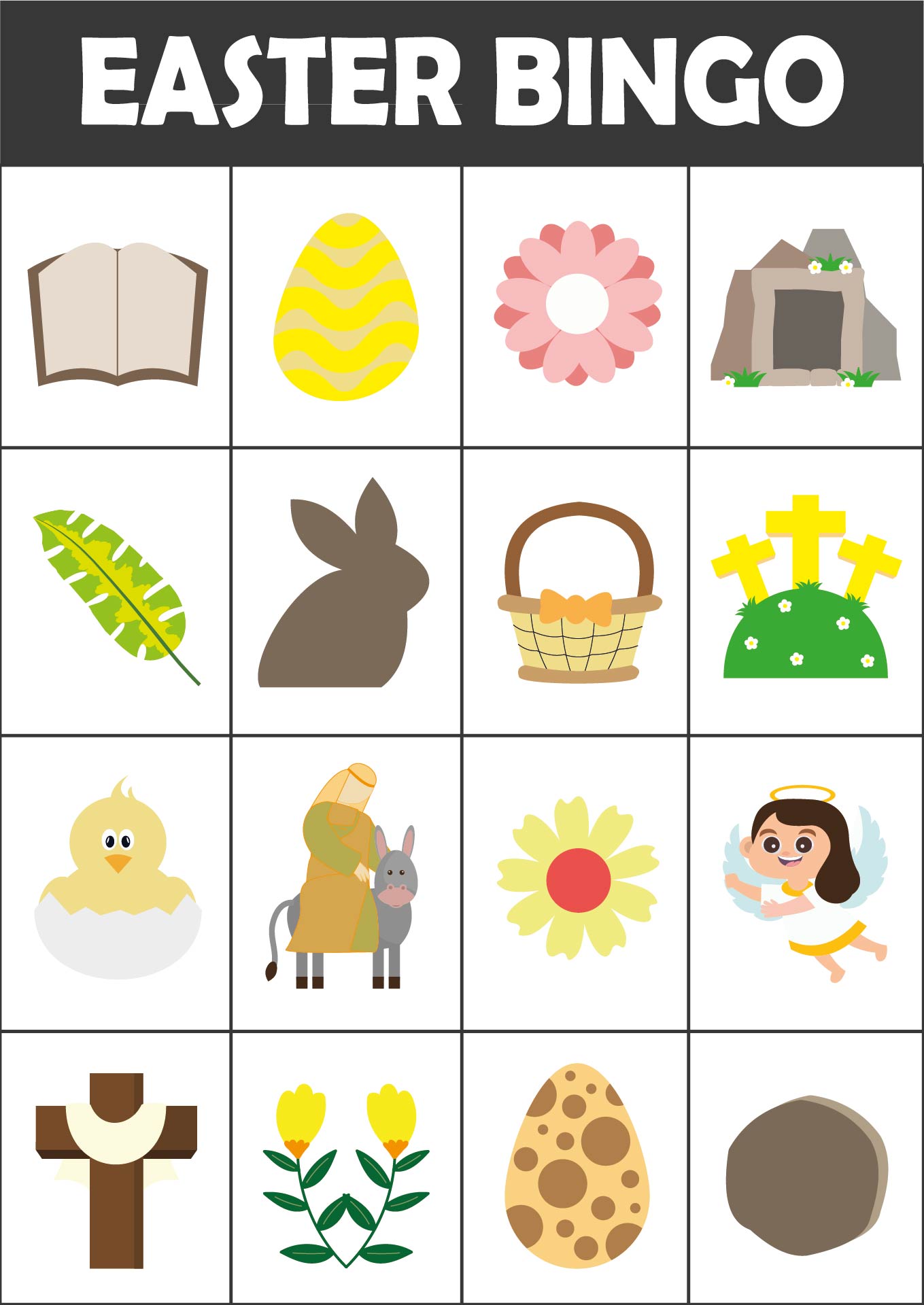 Christian Easter Bingo Game Cards