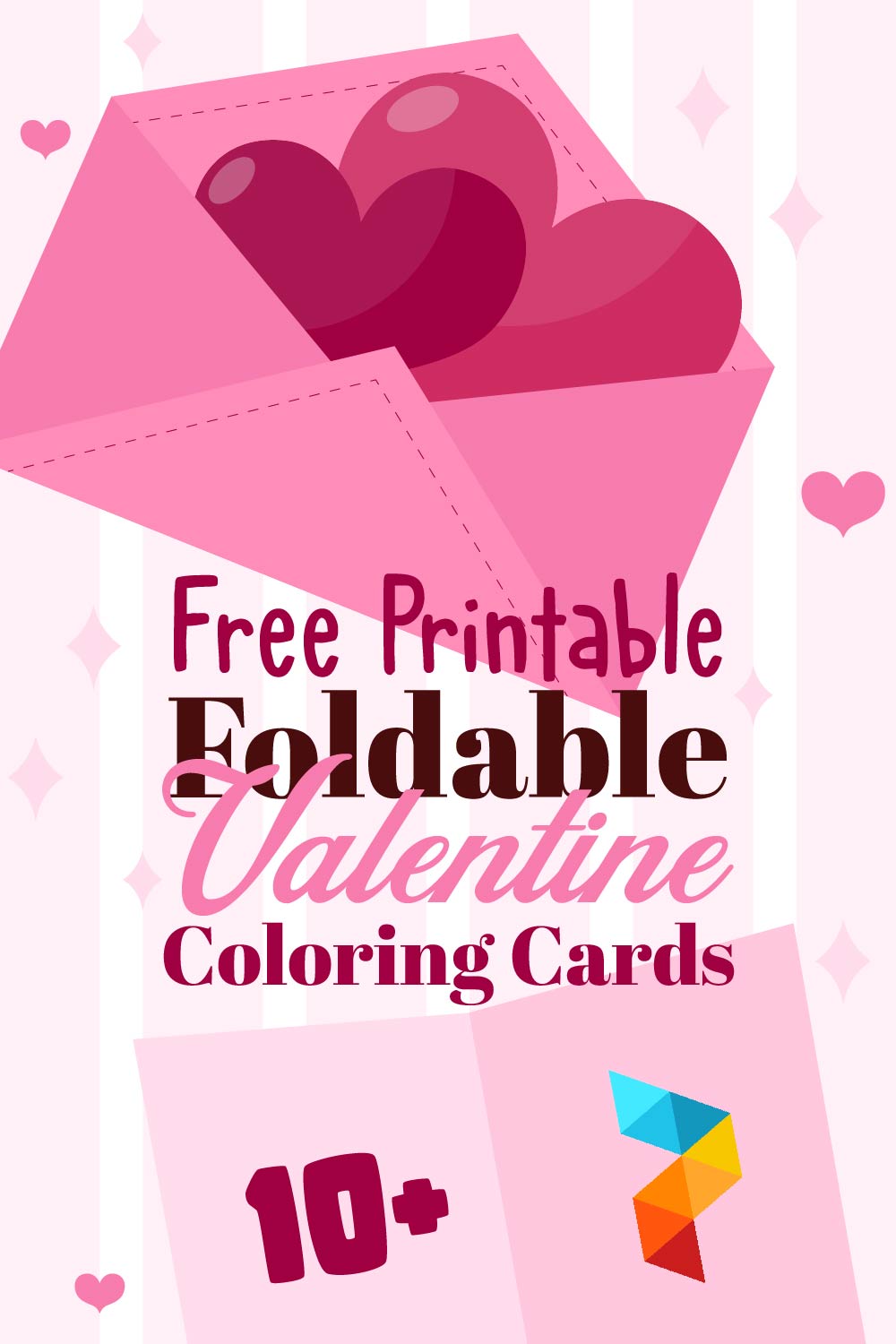 Foldable Valentine Coloring Cards